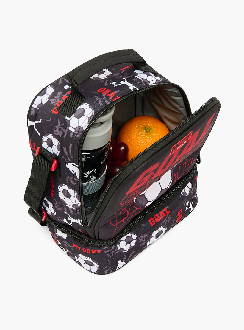 MustTeam Football Print Lunch Bag for Boys 5-8 Years with Shoulder Strap-school-lunchessentials-lunchbags-image-5
