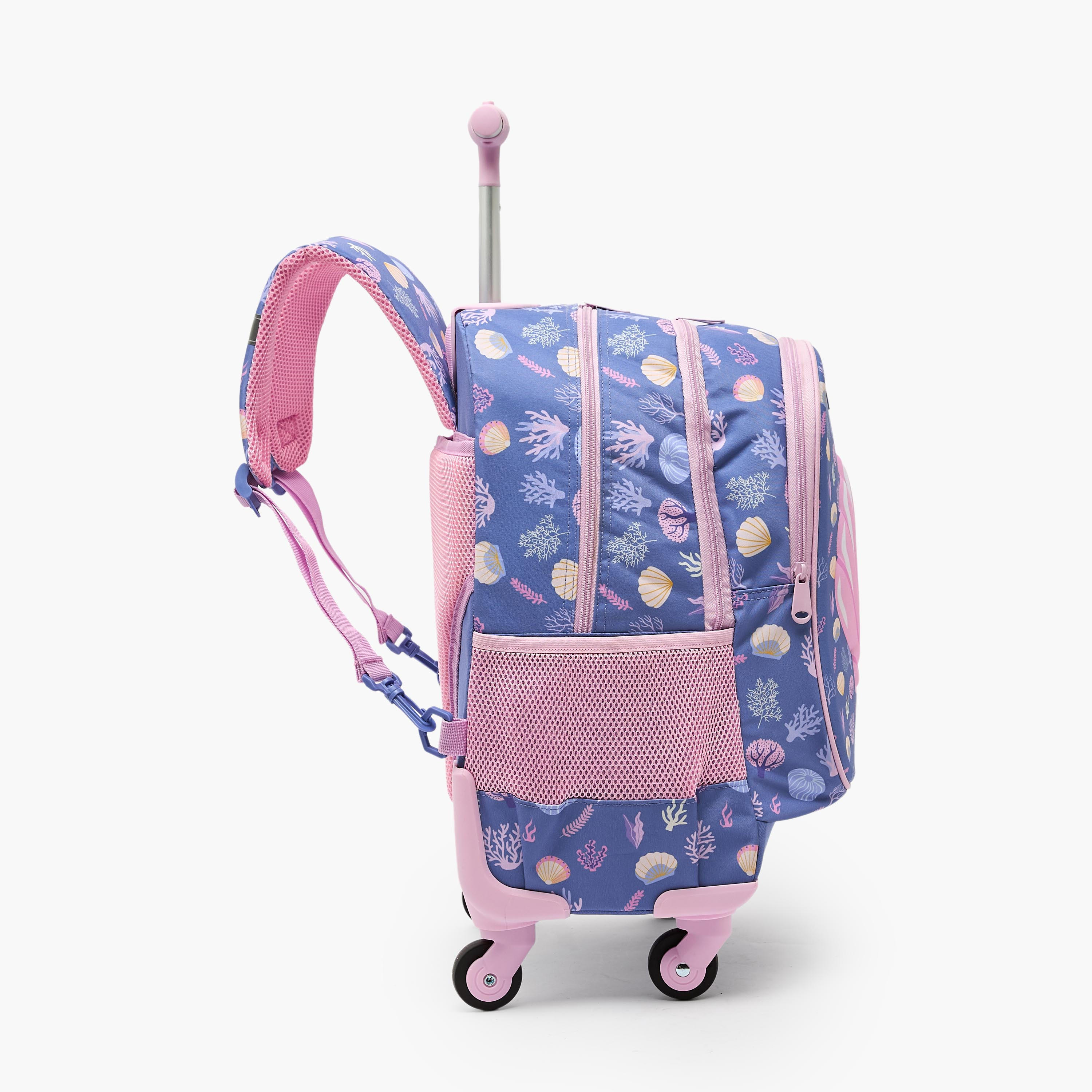 شنطة ظهر ترولي بمقبض قابل للسحب وطبعات للبنات بعمر 5-8 سنوات من ماست تيم - 17 بوصة-school-bagsandbackpacks-trolleybags-image-9