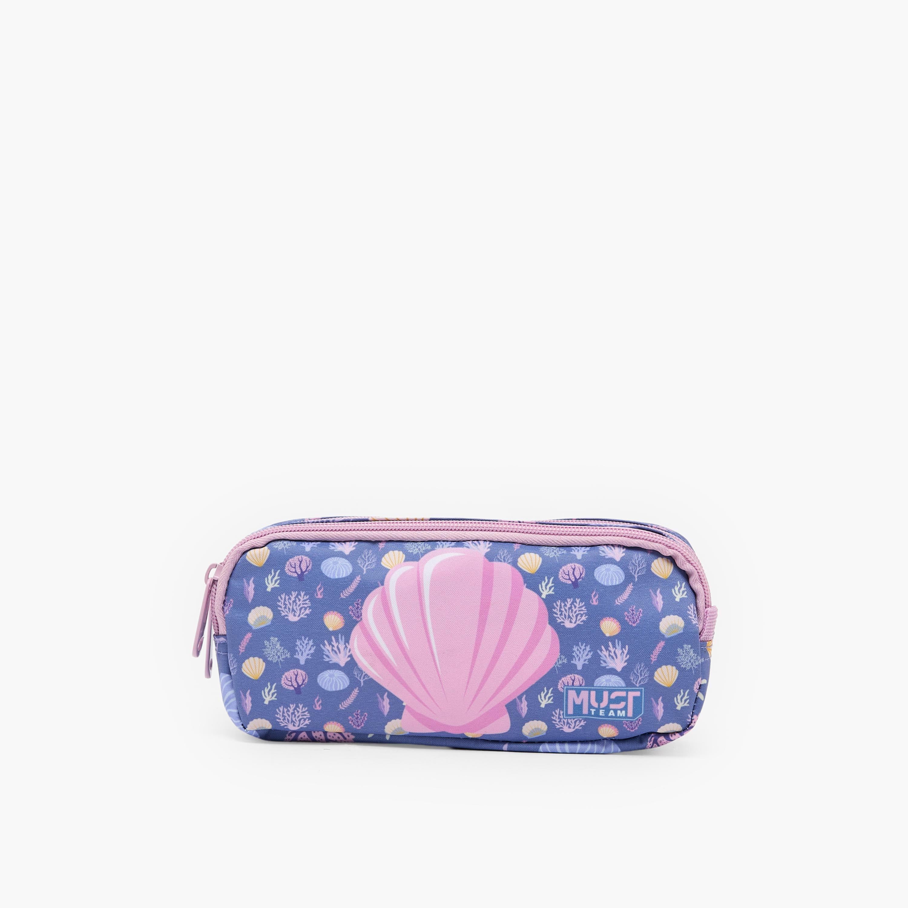 MustTeam Seashell Print Pencil Pouch with 2 Compartments-school-stationery-pencilcases-image-1