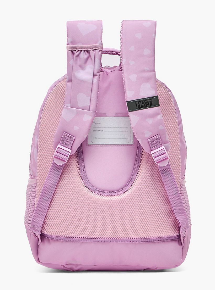 شنطة ظهر بطبعة قلب للبنات من 5-8 سنوات مع أحزمة كتف مبطنة من ماست تيم - 17 بوصة-school-bagsandbackpacks-backpacks-image-10