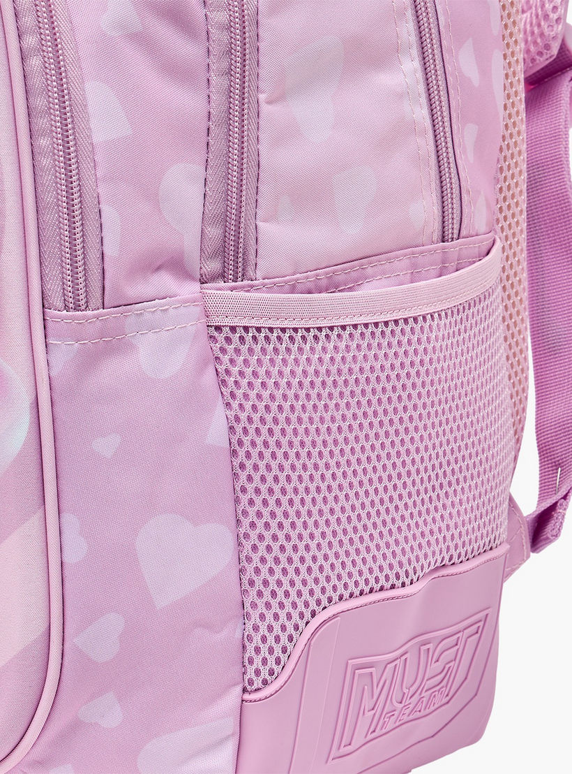 شنطة ظهر بطبعة قلب للبنات من 5-8 سنوات مع أحزمة كتف مبطنة من ماست تيم - 17 بوصة-school-bagsandbackpacks-backpacks-image-4