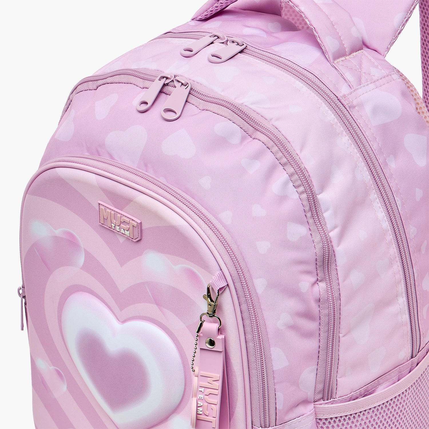 شنطة ظهر بطبعة قلب للبنات من 5-8 سنوات مع أحزمة كتف مبطنة من ماست تيم - 17 بوصة-school-bagsandbackpacks-backpacks-image-5