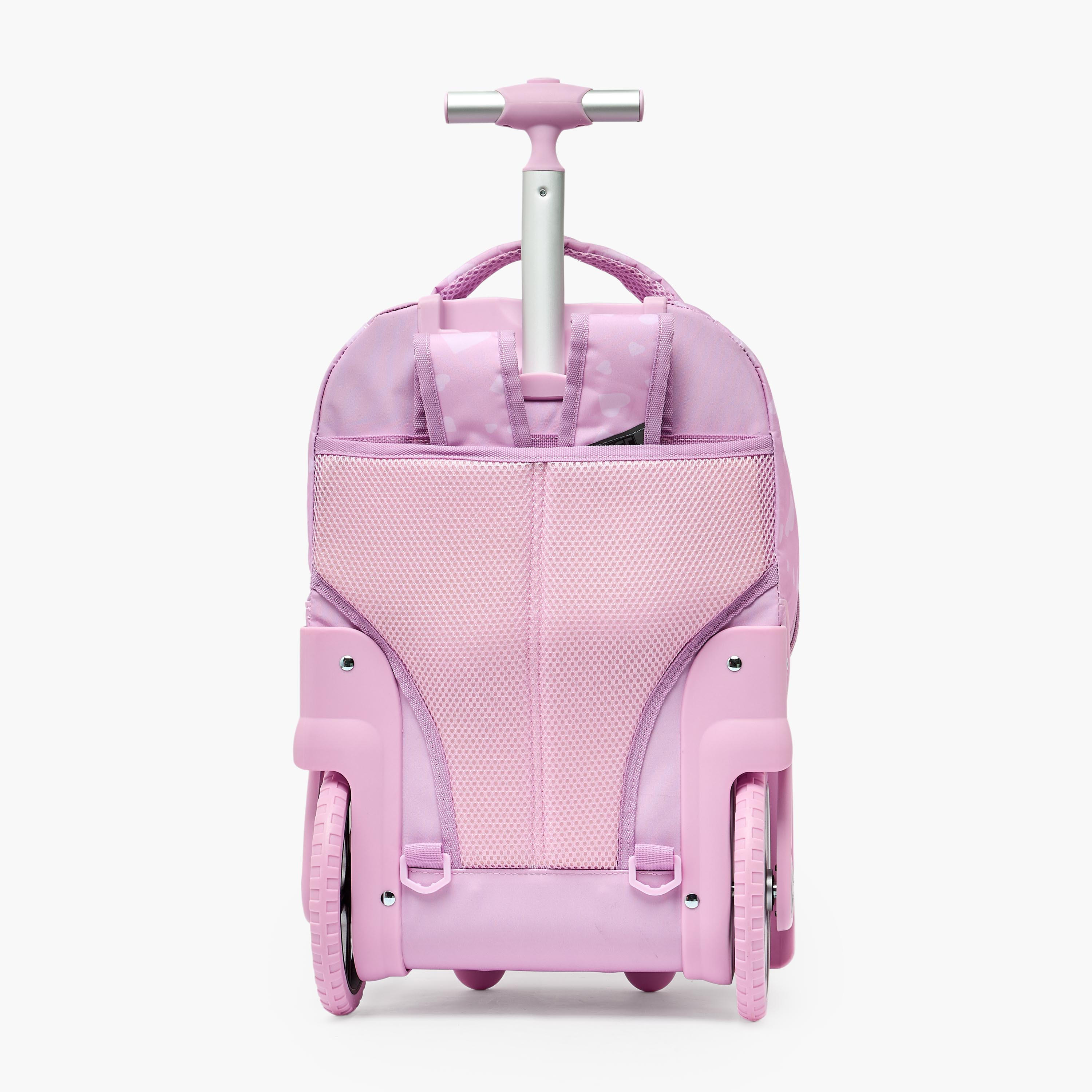 MustTeam Heart Print Trolley Backpack for Girls 8-13 Years with Retractable Handle - 17 inches-school-bagsandbackpacks-trolleybags-image-11
