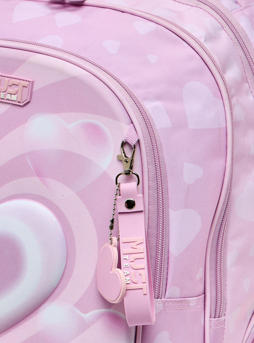 MustTeam Heart Print Trolley Backpack for Girls 8-13 Years with Retractable Handle - 17 inches-school-bagsandbackpacks-trolleybags-image-5