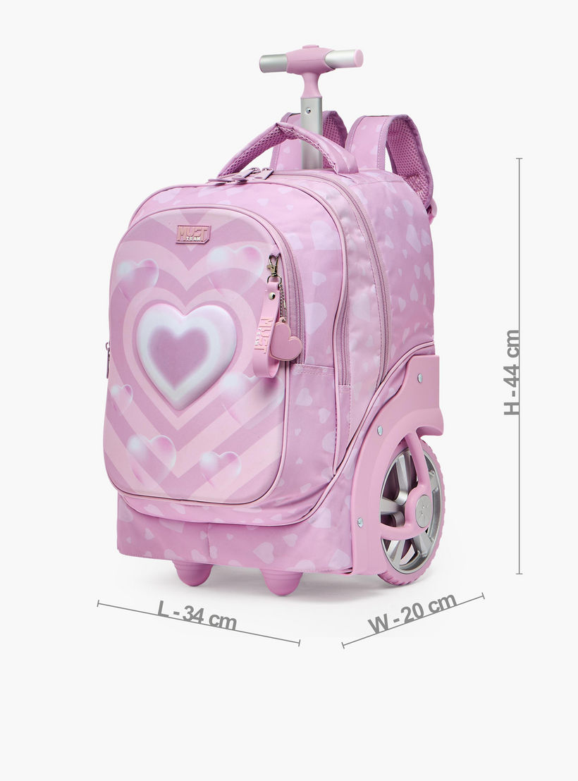 MustTeam Heart Print Trolley Backpack for Girls 8-13 Years with Retractable Handle - 17 inches-school-bagsandbackpacks-trolleybags-image-9