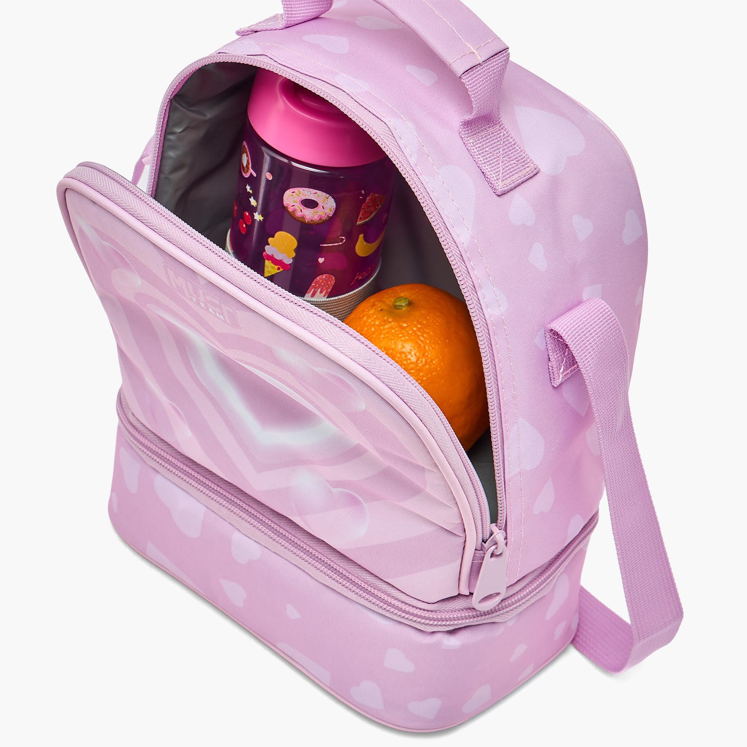 شنطة غداء بطبعات قلب وحزام قابل للتعديل للبنات من 5-8 سنوات من ماست تيم-school-lunchessentials-lunchbags-image-4