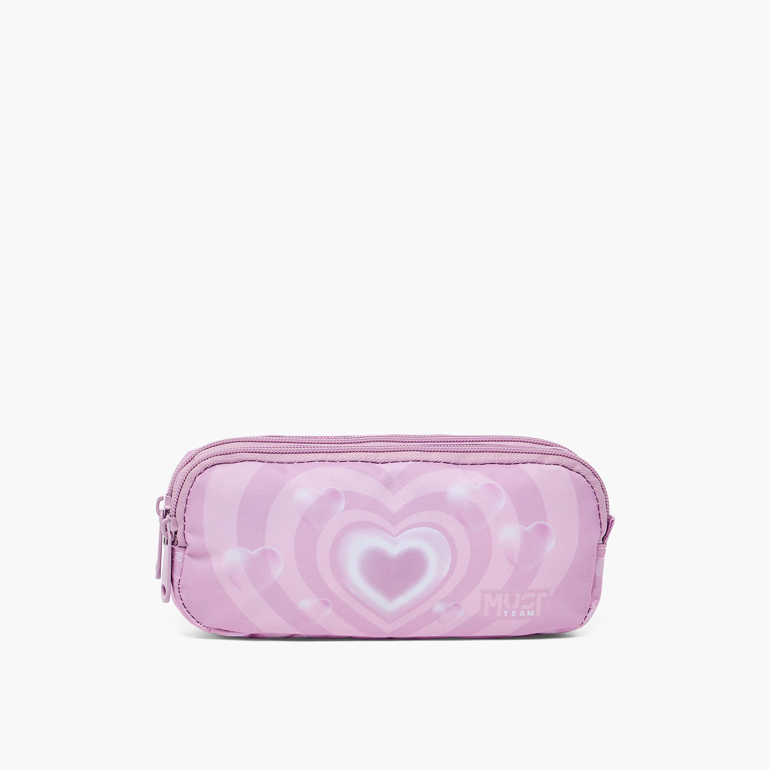 MustTeam Heart Print Pencil Pouch with 2 Compartments-school-stationery-pencilcases-image-1