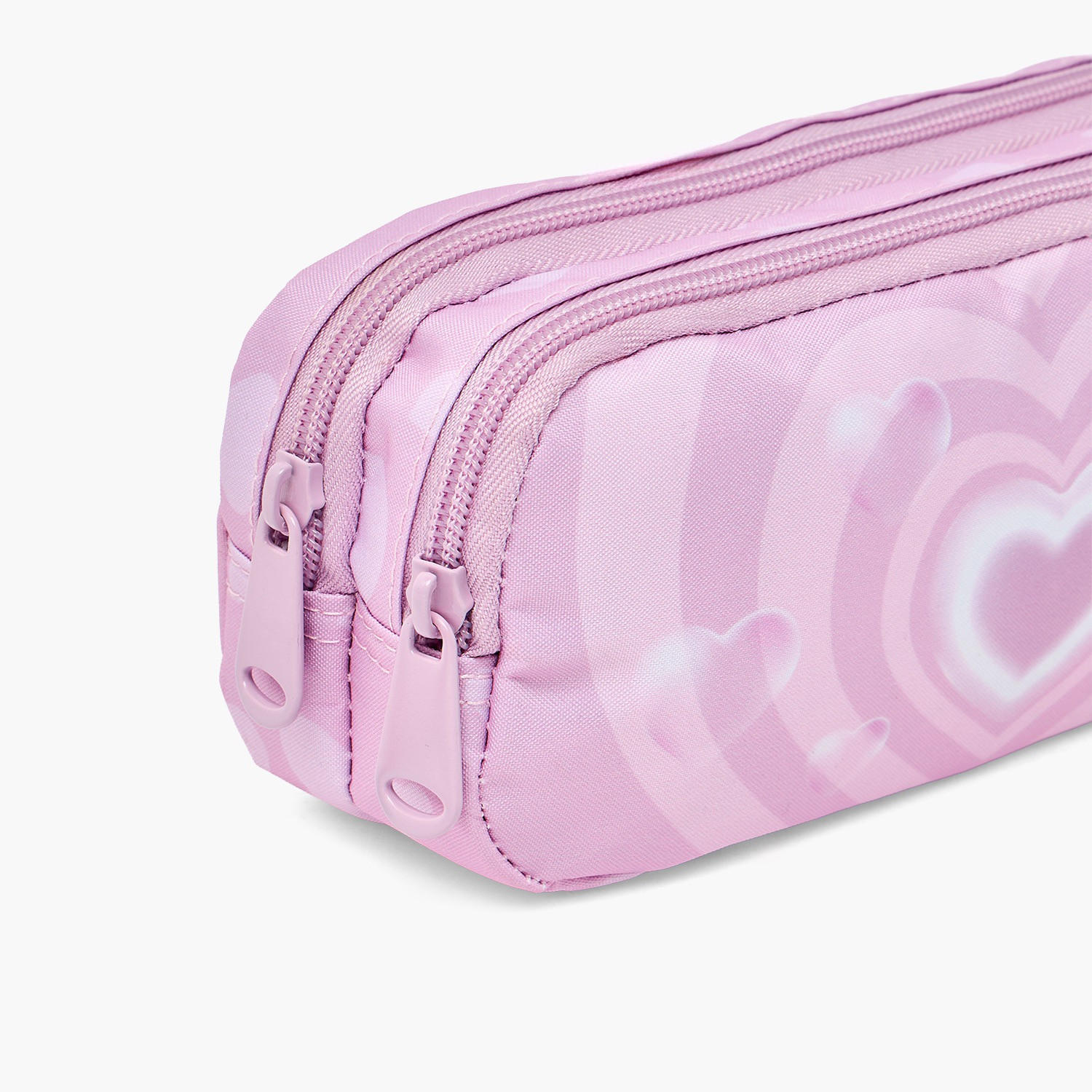 MustTeam Heart Print Pencil Pouch with 2 Compartments-school-stationery-pencilcases-image-5