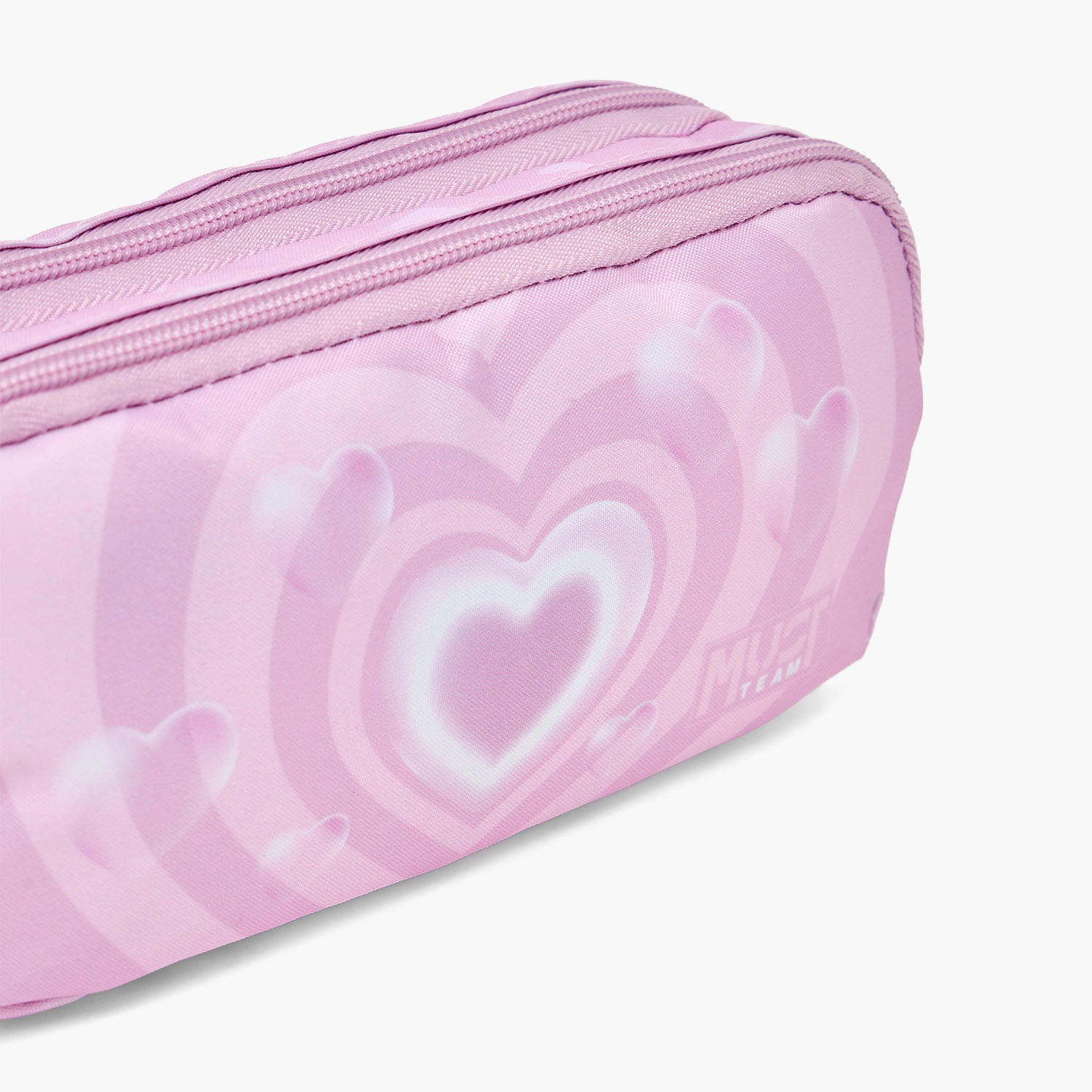 MustTeam Heart Print Pencil Pouch with 2 Compartments-school-stationery-pencilcases-image-6