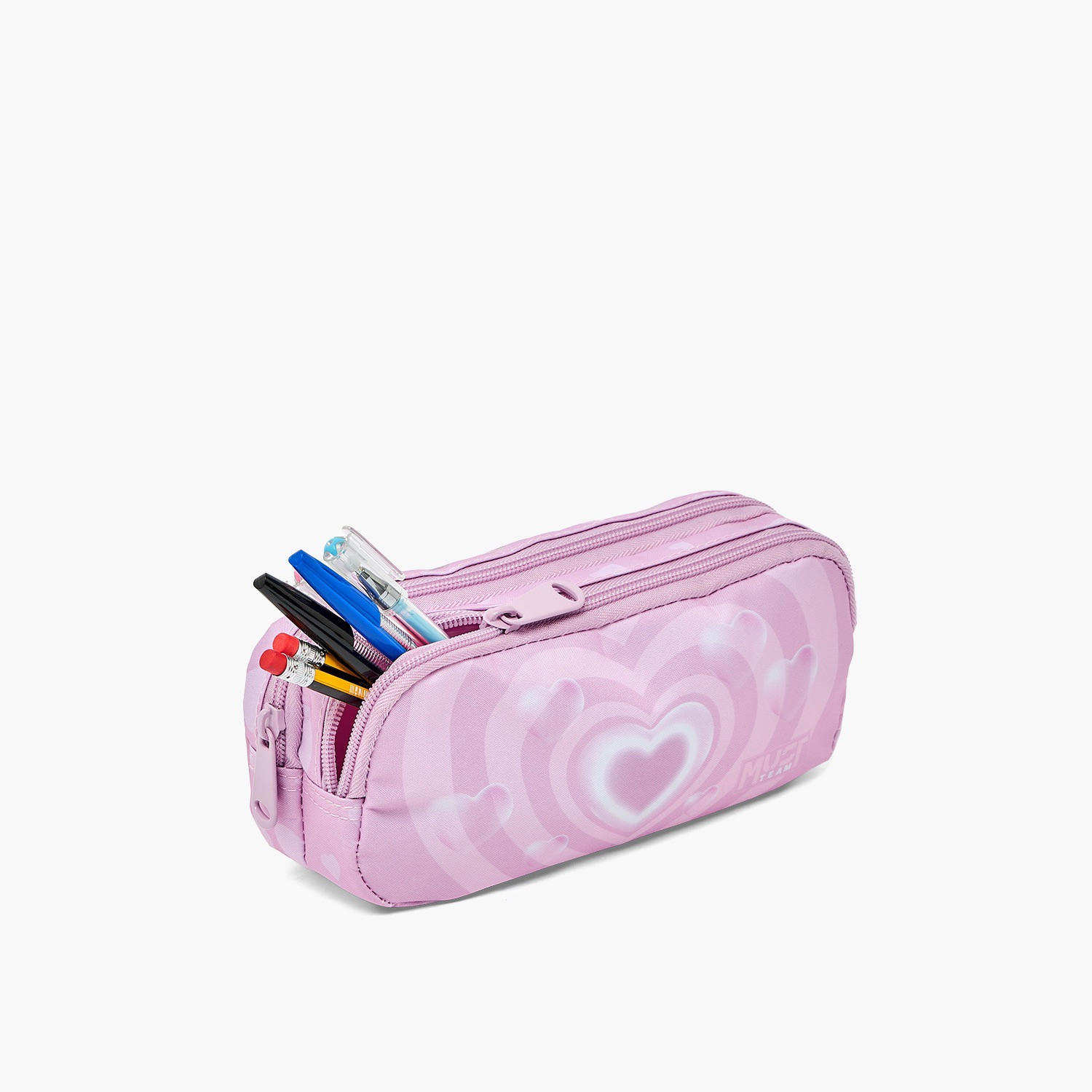 MustTeam Heart Print Pencil Pouch with 2 Compartments-school-stationery-pencilcases-image-7
