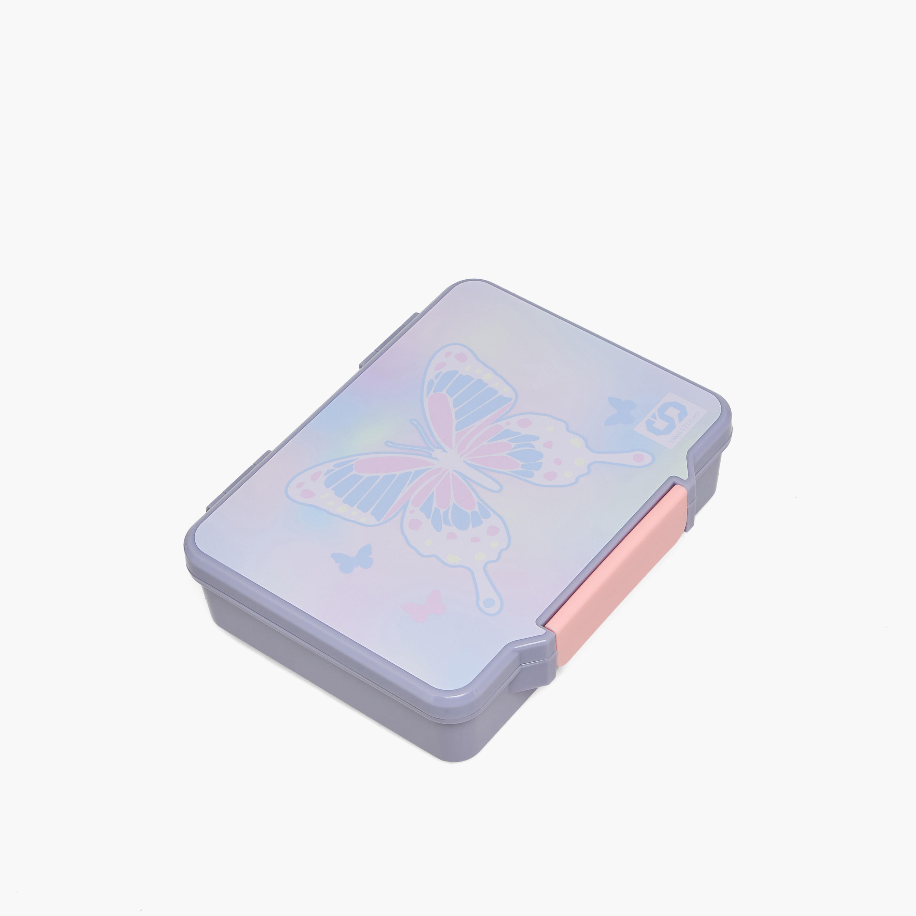 صندوق غداء بطبعات فراشة مع أدوات مائدة للبنات من سامي ستوديو - 1.3 لتر-school-lunchessentials-lunchboxes-image-1