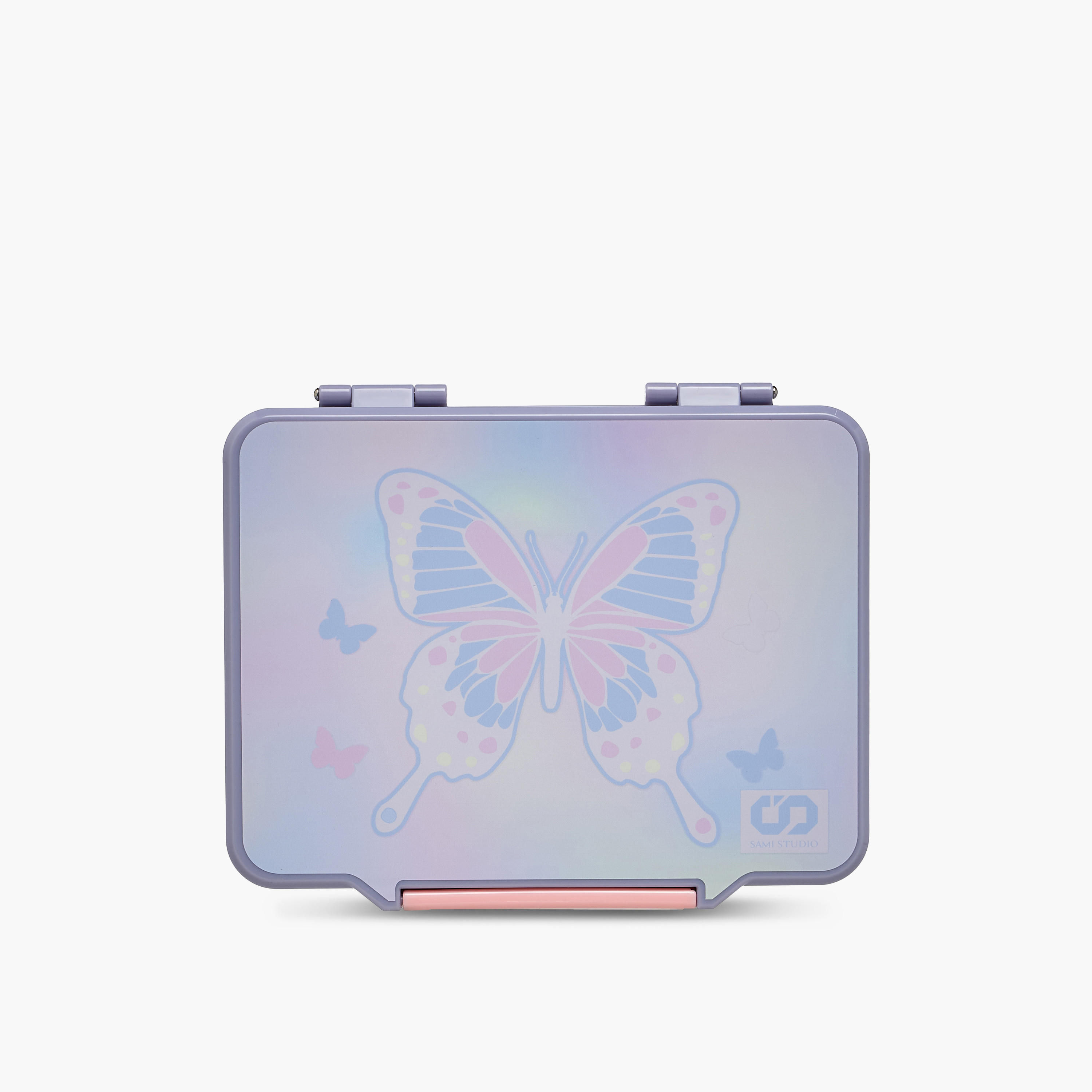 صندوق غداء بطبعات فراشة مع أدوات مائدة للبنات من سامي ستوديو - 1.3 لتر-school-lunchessentials-lunchboxes-image-3