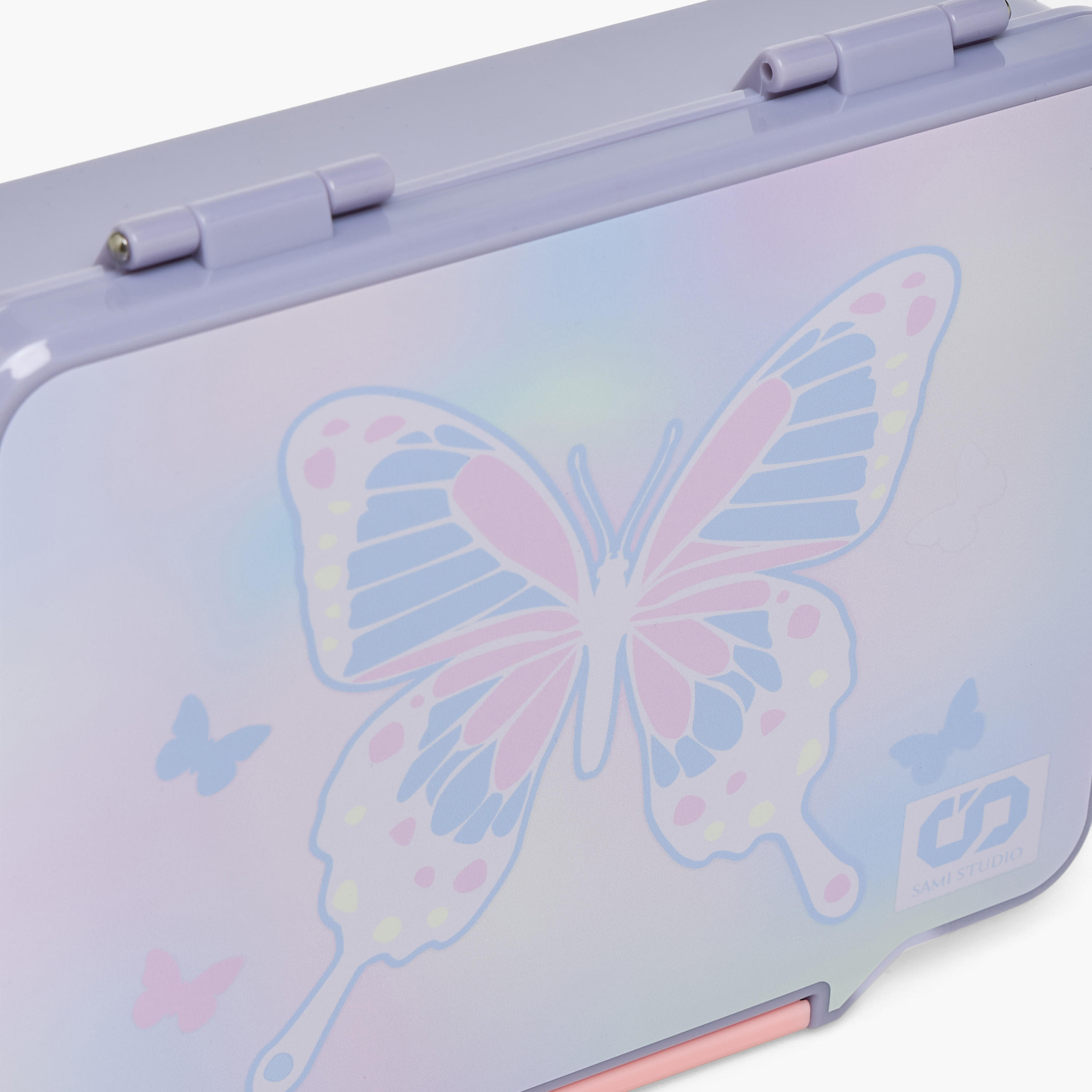 صندوق غداء بطبعات فراشة مع أدوات مائدة للبنات من سامي ستوديو - 1.3 لتر-school-lunchessentials-lunchboxes-image-4