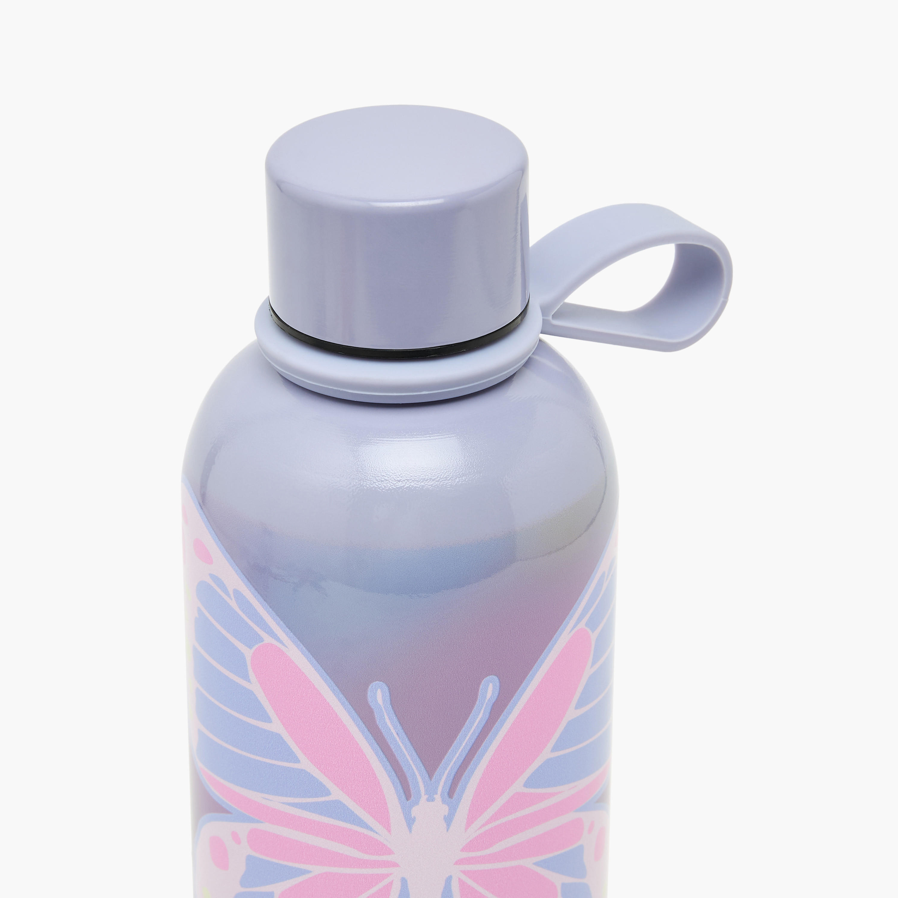 SAMI STUDIO Butterfly Print Stainless Steel Water Bottle with Loop Handle - 500 ml-school-waterbottles-image-4