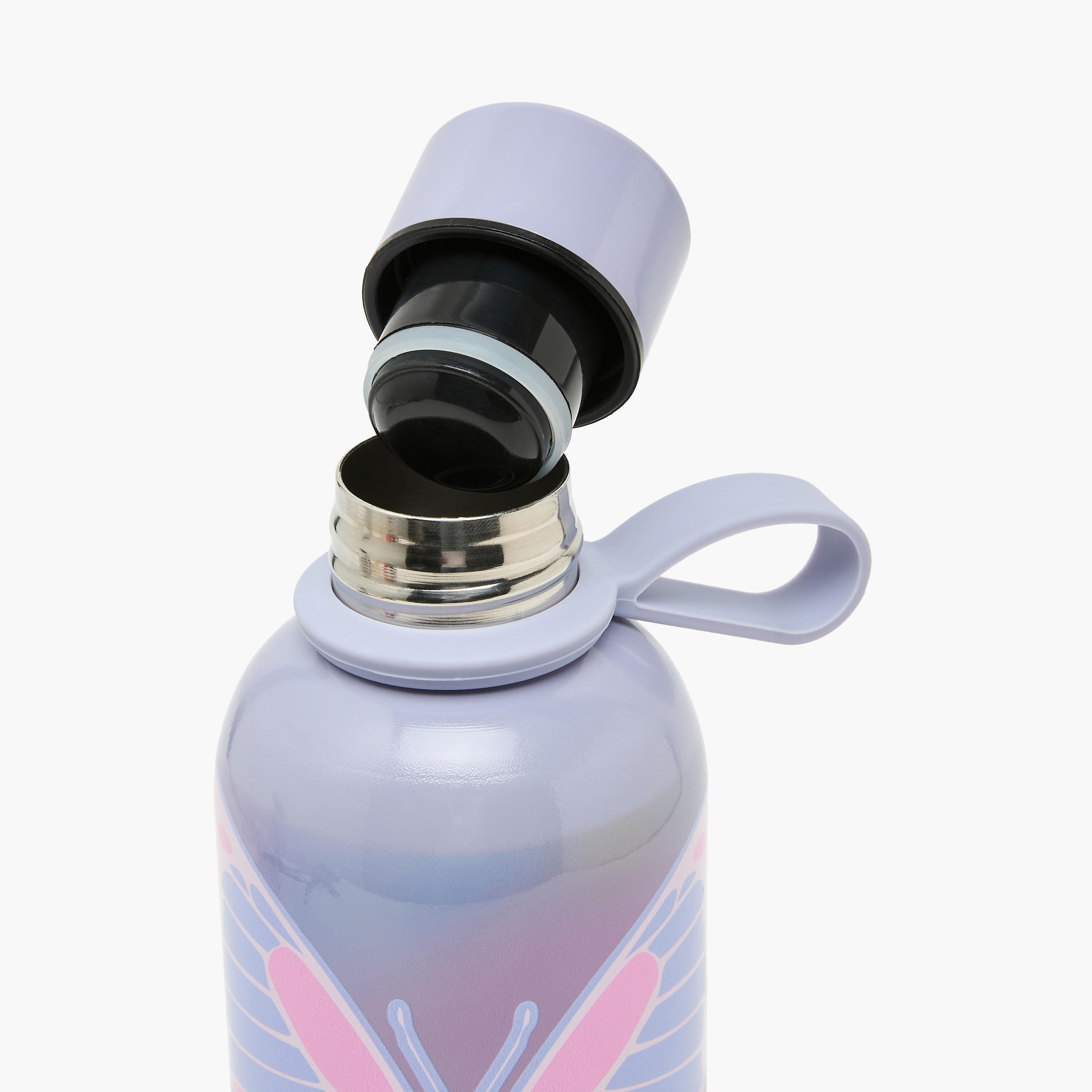 SAMI STUDIO Butterfly Print Stainless Steel Water Bottle with Loop Handle - 500 ml-school-waterbottles-image-6