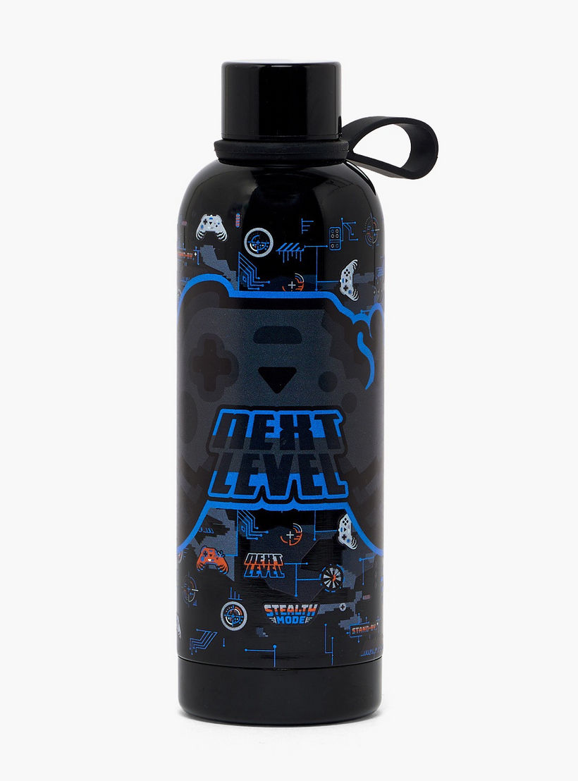قارورة ماء ستانلس ستيل بطبعة ألعاب مع حلقة حمل من سامي ستوديو - 500 مل-school-waterbottles-image-1