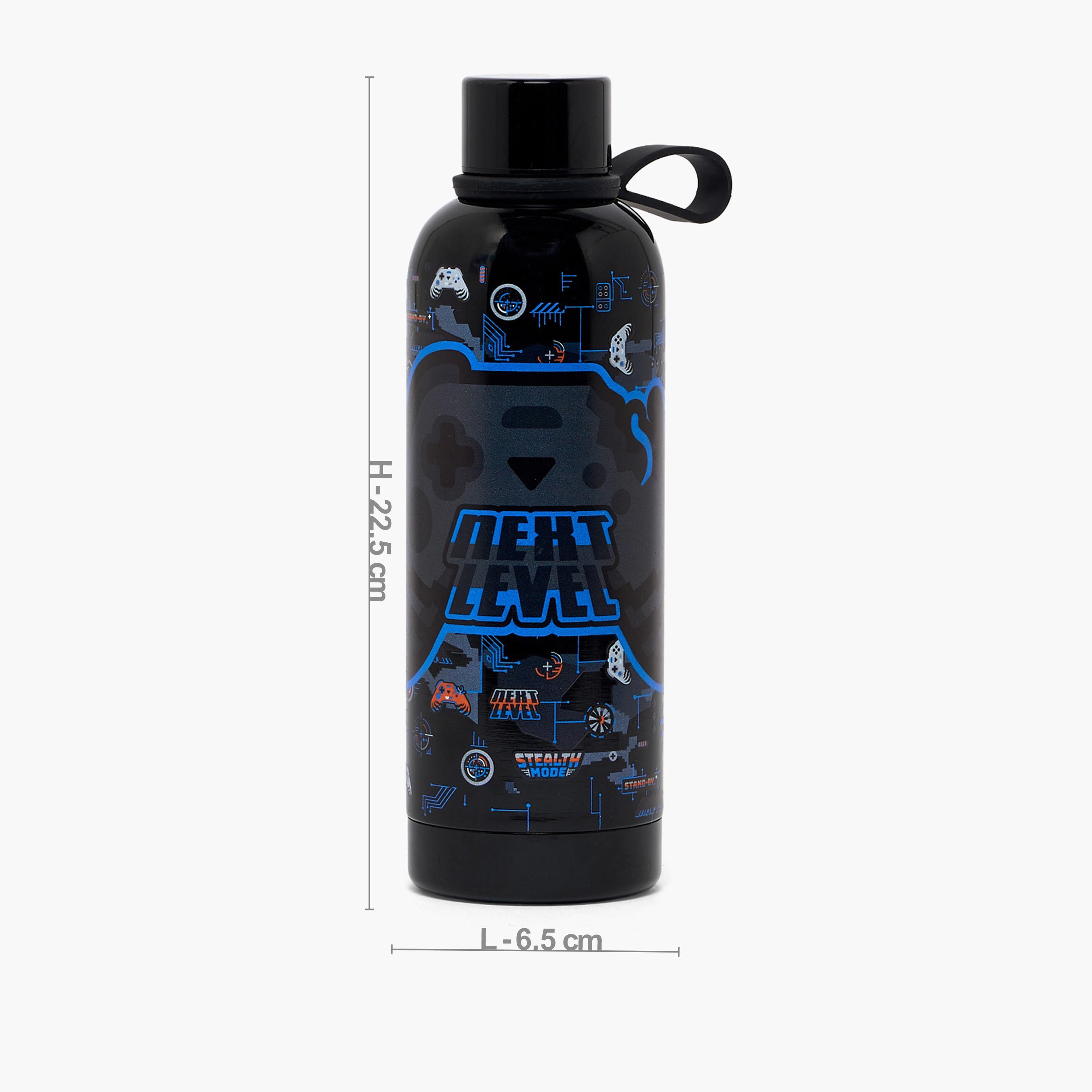 قارورة ماء ستانلس ستيل بطبعة ألعاب مع حلقة حمل من سامي ستوديو - 500 مل-school-waterbottles-image-3
