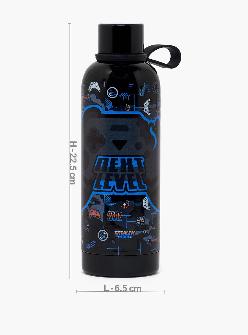 قارورة ماء ستانلس ستيل بطبعة ألعاب مع حلقة حمل من سامي ستوديو - 500 مل-school-waterbottles-image-3