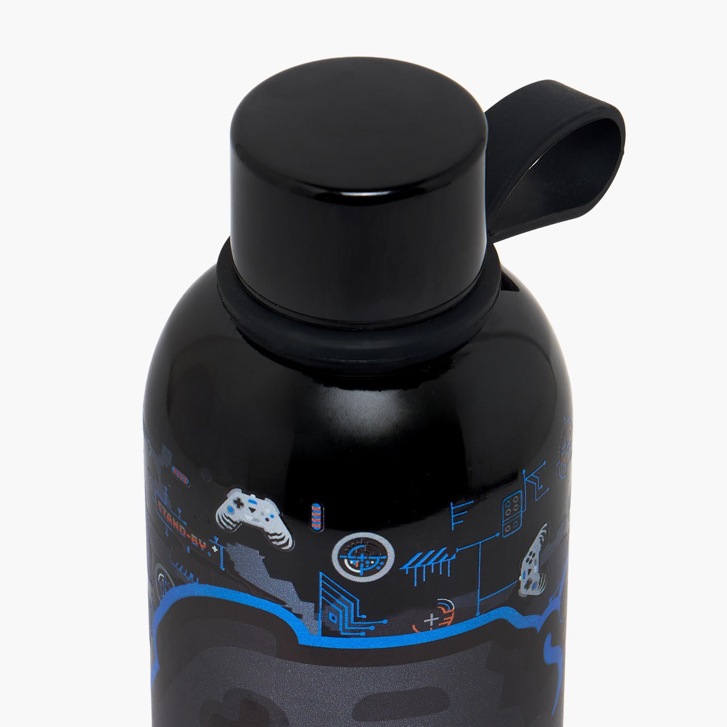 قارورة ماء ستانلس ستيل بطبعة ألعاب مع حلقة حمل من سامي ستوديو - 500 مل-school-waterbottles-image-4