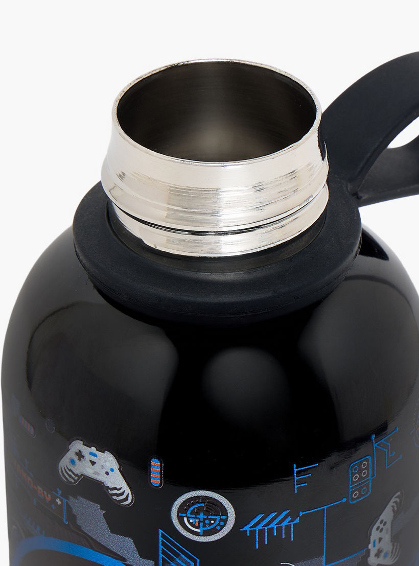 قارورة ماء ستانلس ستيل بطبعة ألعاب مع حلقة حمل من سامي ستوديو - 500 مل-school-waterbottles-image-5