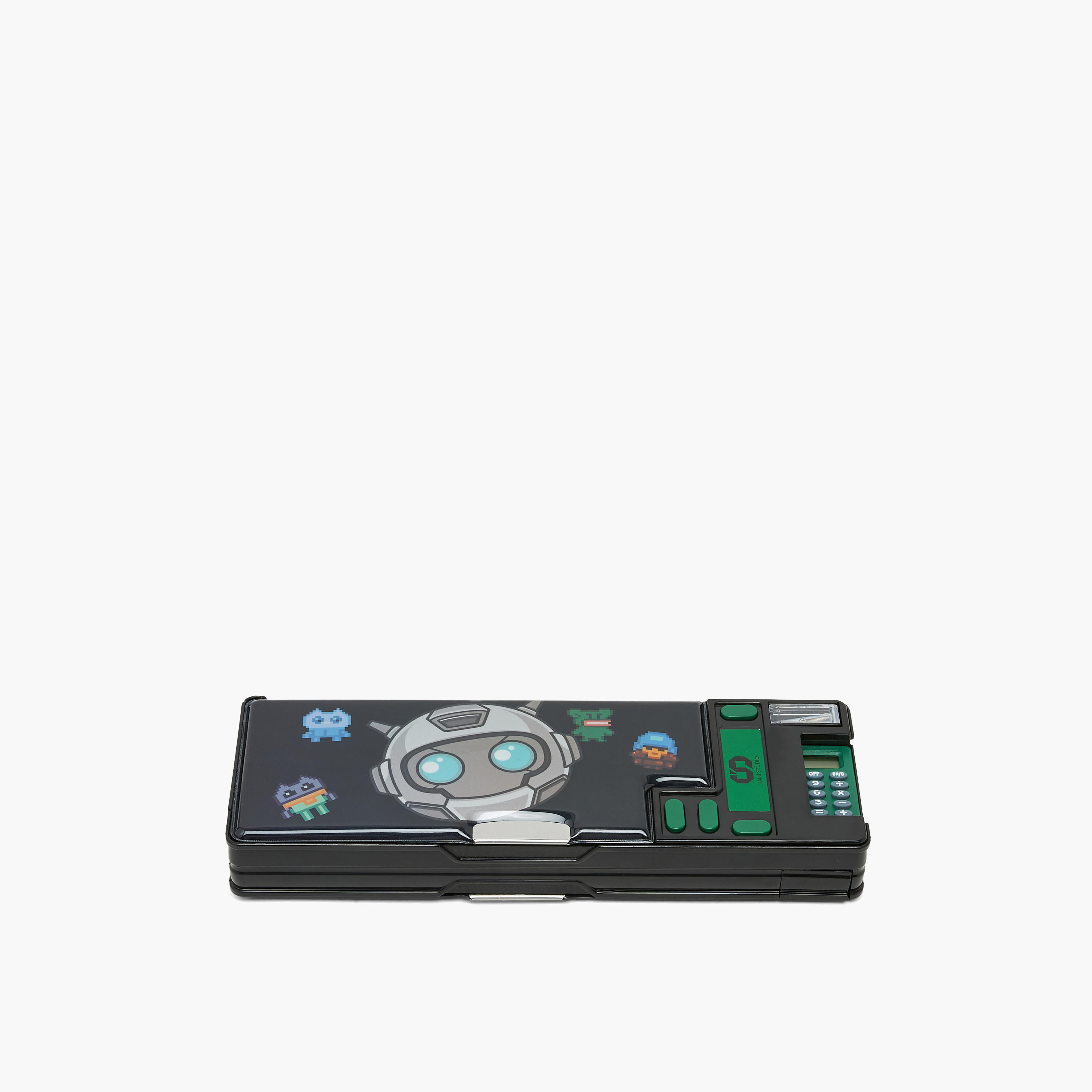 SAMI STUDIO Robot Print Pencil Case with Snap Closure-school-stationery-pencilcases-image-1