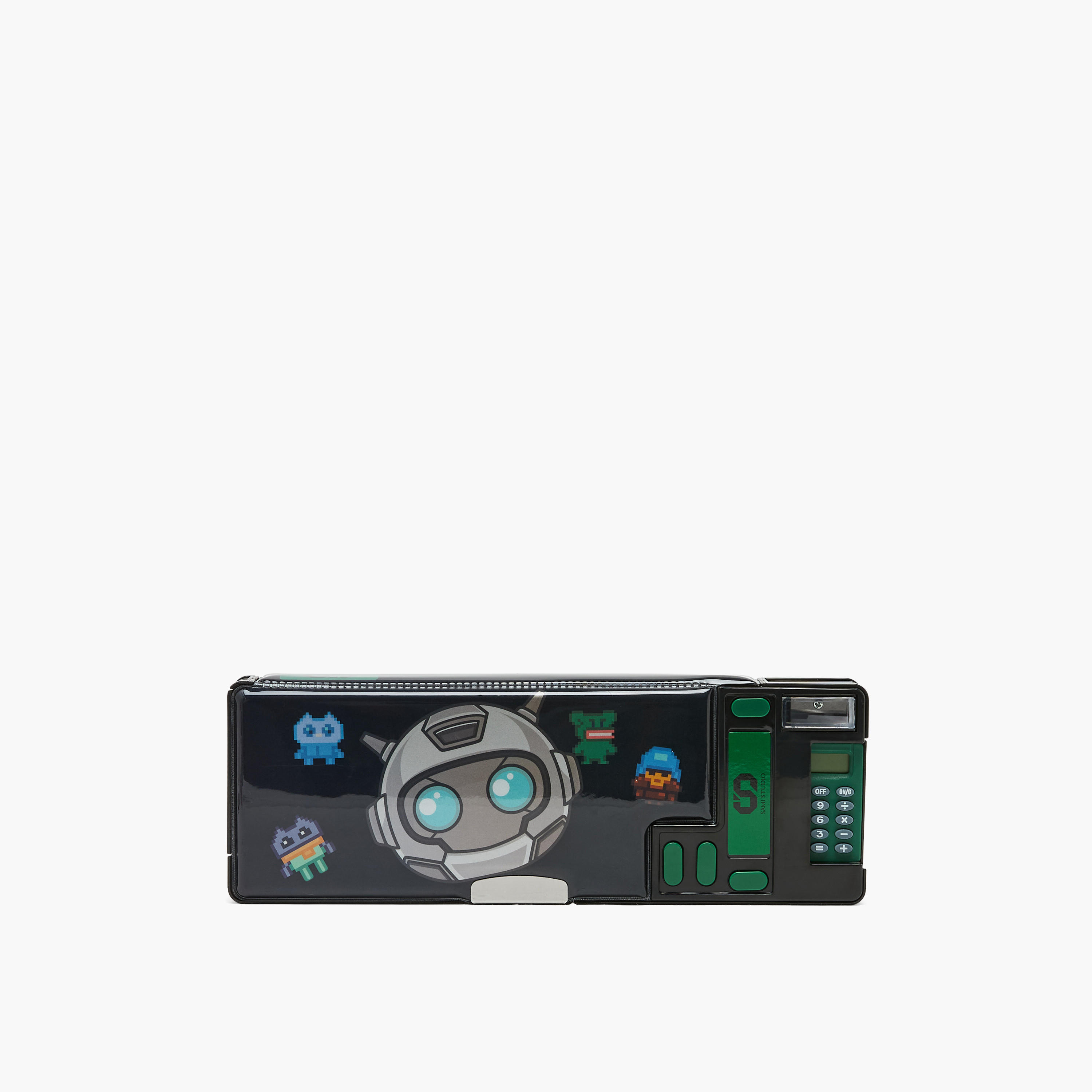 SAMI STUDIO Robot Print Pencil Case with Snap Closure-school-stationery-pencilcases-image-3