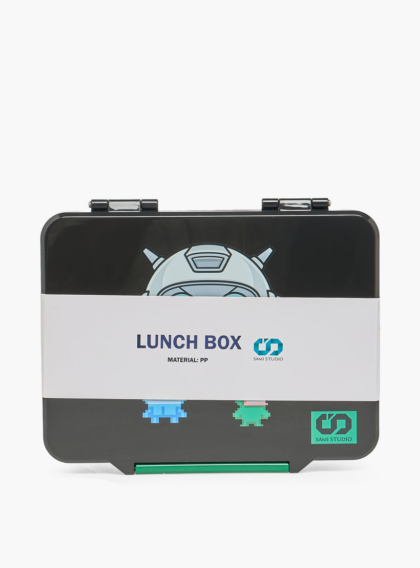 SAMI STUDIO Robot Print Lunch Box for Boys with Cutlery - 1.3 L-school-lunchessentials-lunchboxes-image-11