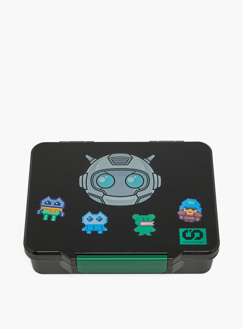 SAMI STUDIO Robot Print Lunch Box for Boys with Cutlery - 1.3 L-school-lunchessentials-lunchboxes-image-2