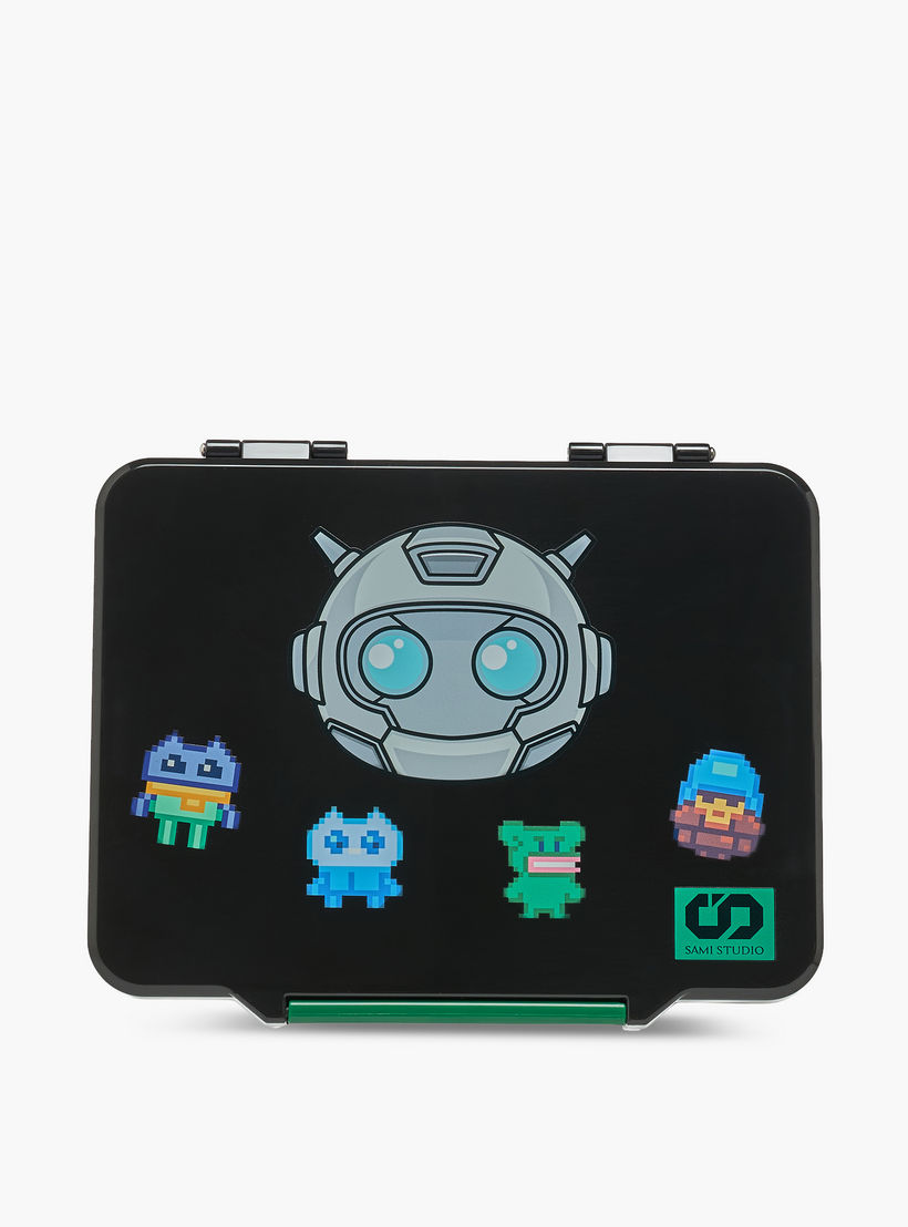 SAMI STUDIO Robot Print Lunch Box for Boys with Cutlery - 1.3 L-school-lunchessentials-lunchboxes-image-3