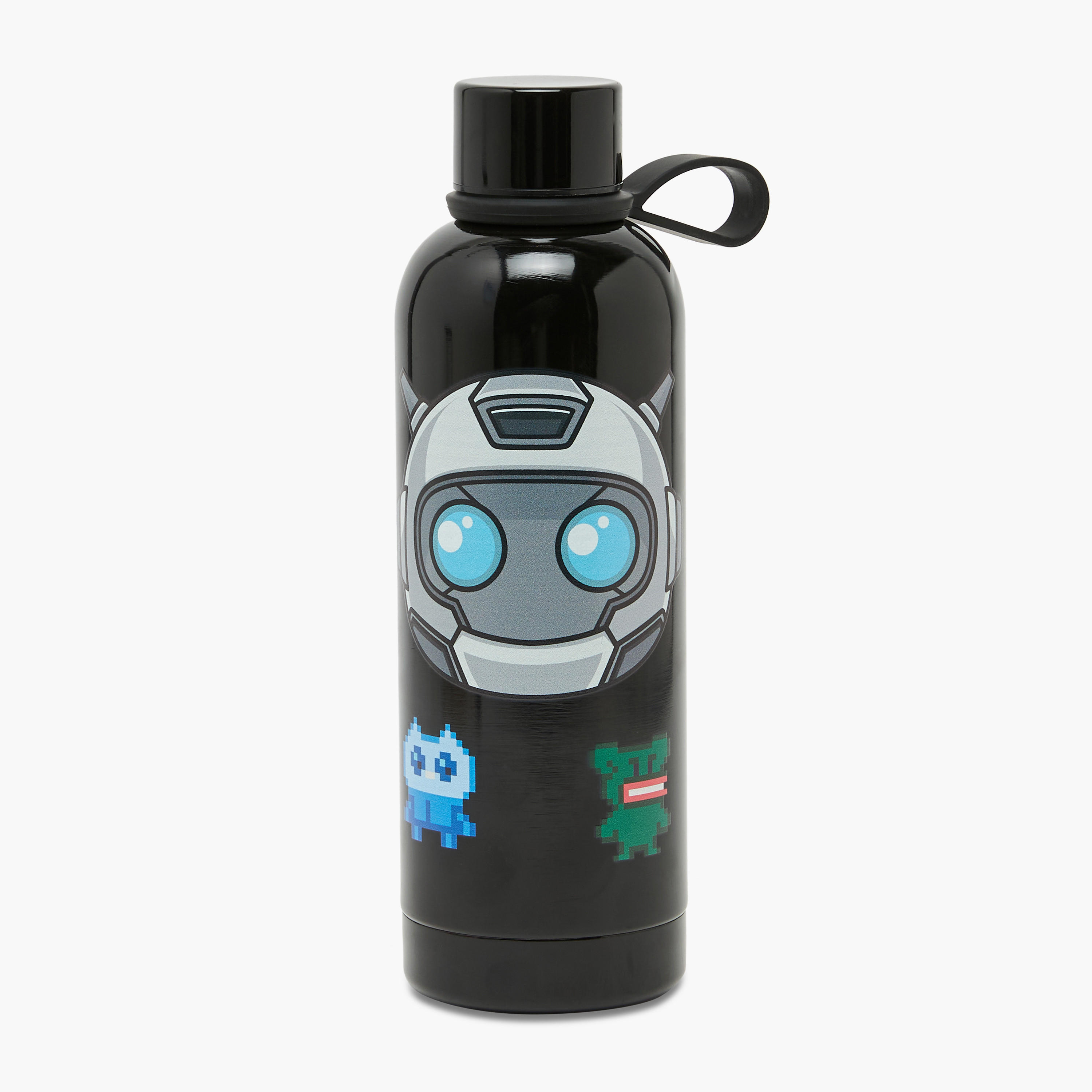SAMI STUDIO Robot Print Stainless Steel Water Bottle with Loop Handle - 500 ml-school-waterbottles-image-1