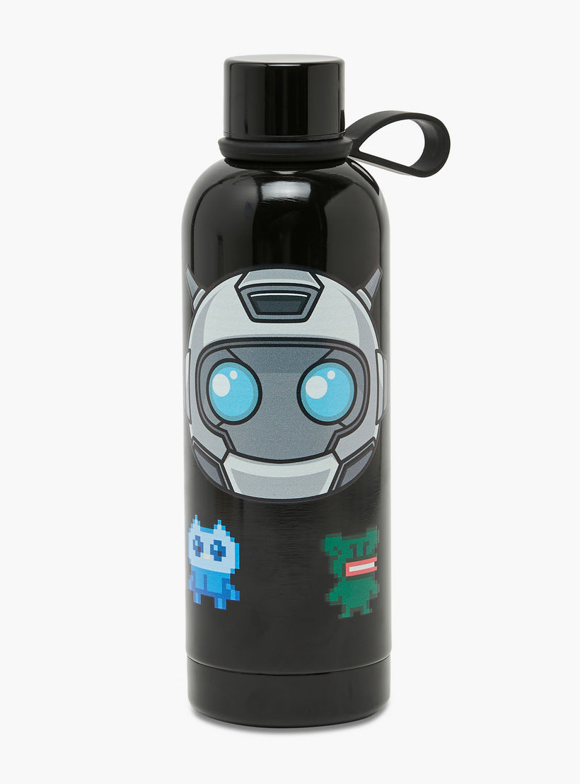 SAMI STUDIO Robot Print Stainless Steel Water Bottle with Loop Handle - 500 ml-school-waterbottles-image-1