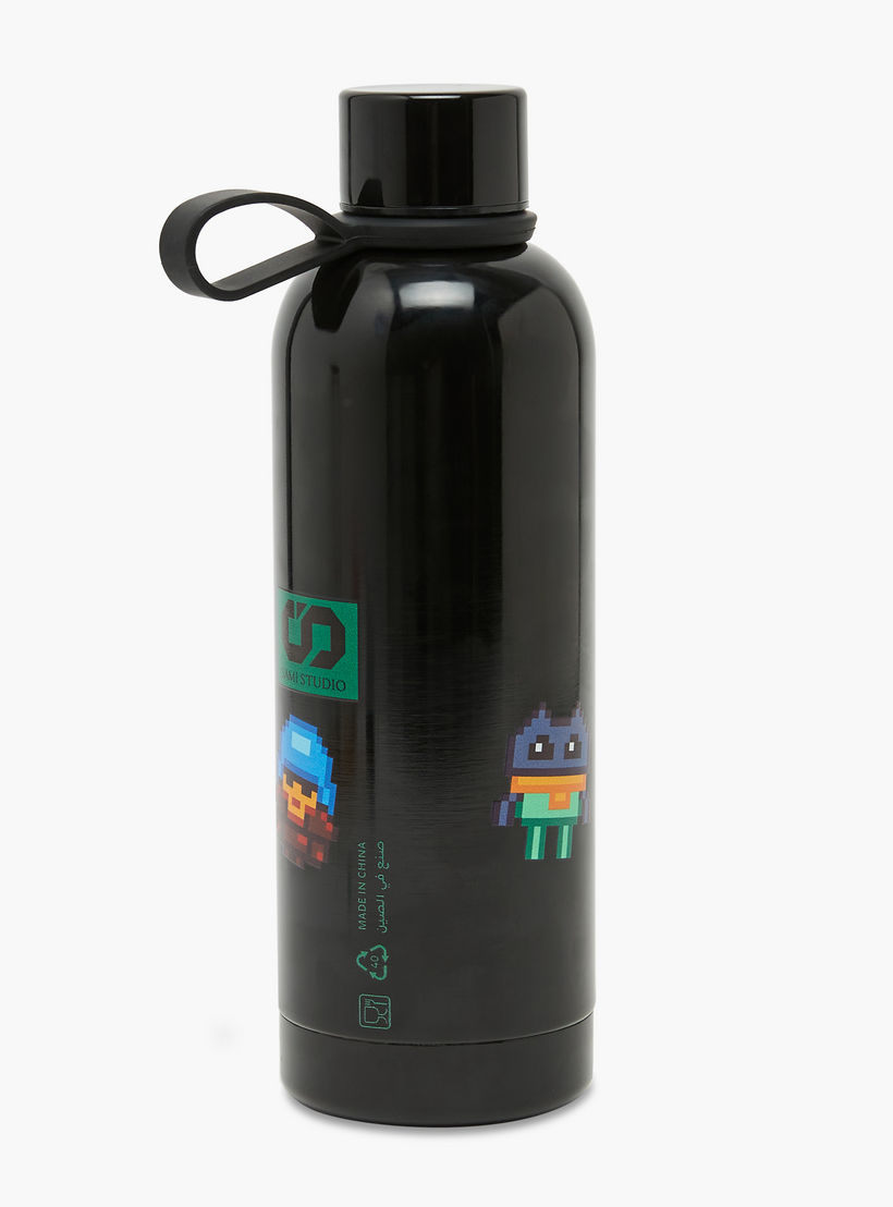 SAMI STUDIO Robot Print Stainless Steel Water Bottle with Loop Handle - 500 ml-school-waterbottles-image-3