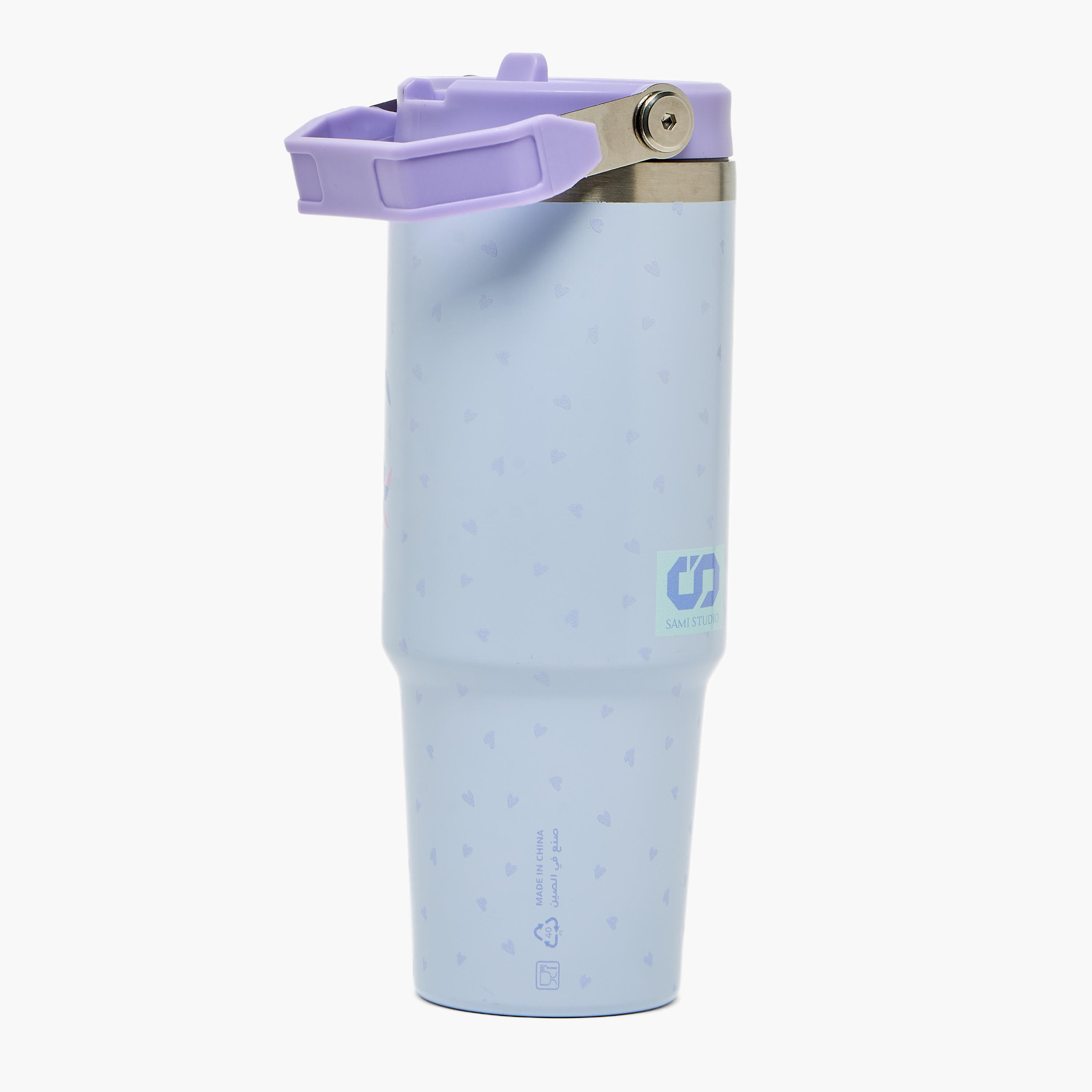 قارورة مياه ستانلس ستيل بفوهة قابلة للطي ومقبض وطبعات من سامي ستوديو - 1.2 لتر-school-waterbottles-image-3
