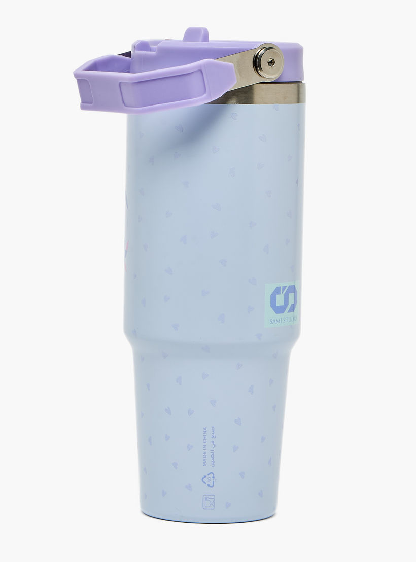 قارورة مياه ستانلس ستيل بفوهة قابلة للطي ومقبض وطبعات من سامي ستوديو - 1.2 لتر-school-waterbottles-image-3