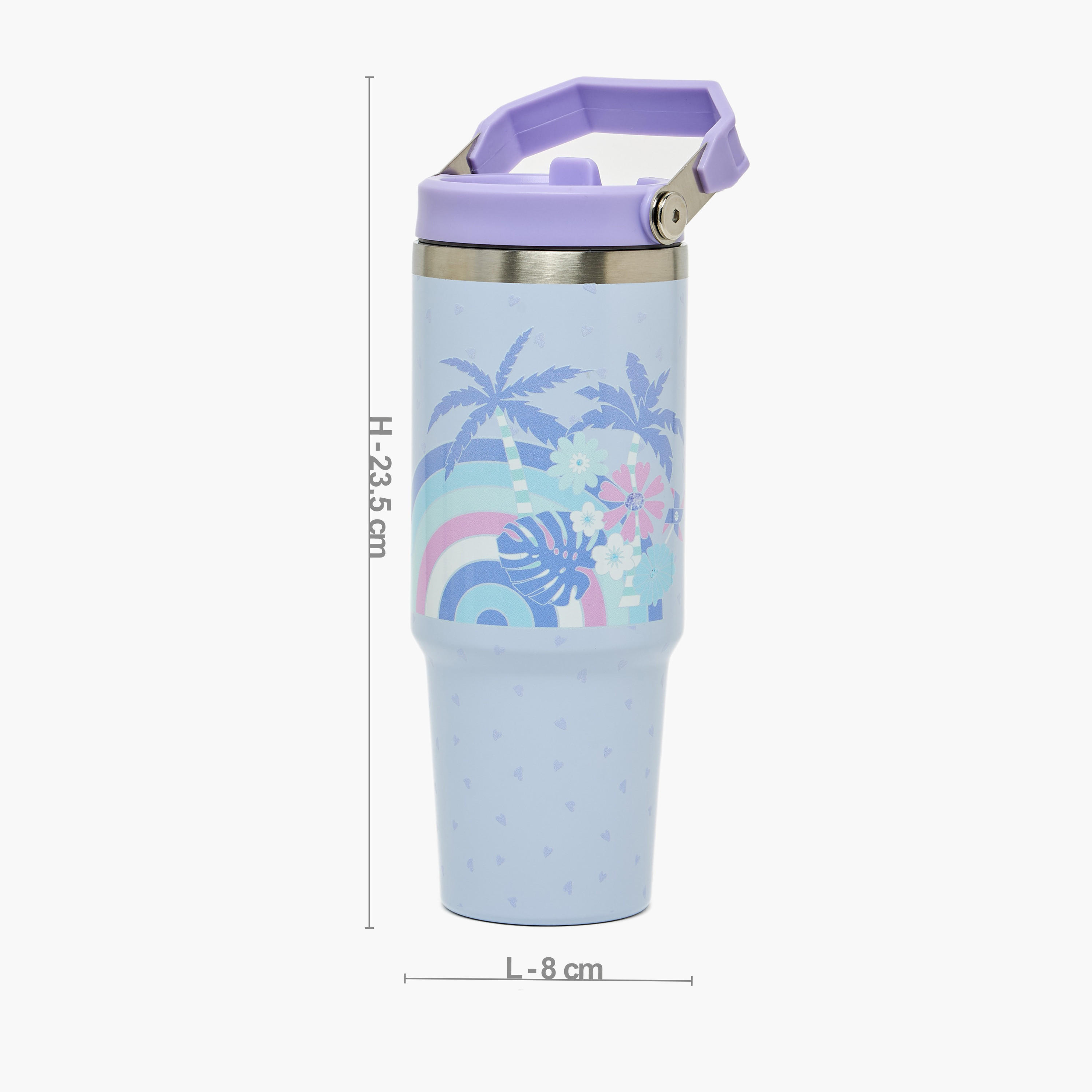 قارورة مياه ستانلس ستيل بفوهة قابلة للطي ومقبض وطبعات من سامي ستوديو - 1.2 لتر-school-waterbottles-image-4