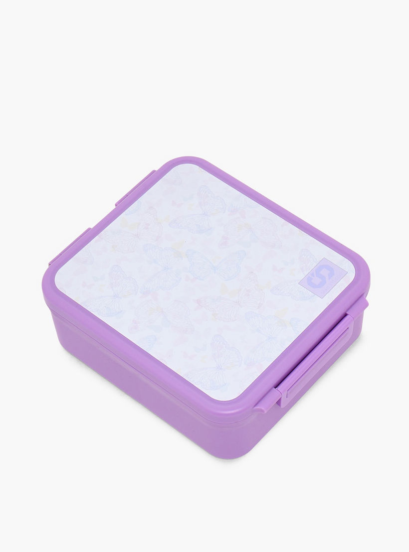 SAMI STUDIO Butterfly Print Lunch Box for Girls with Clip Lock Lid - 900 ml-school-lunchessentials-lunchboxes-image-1