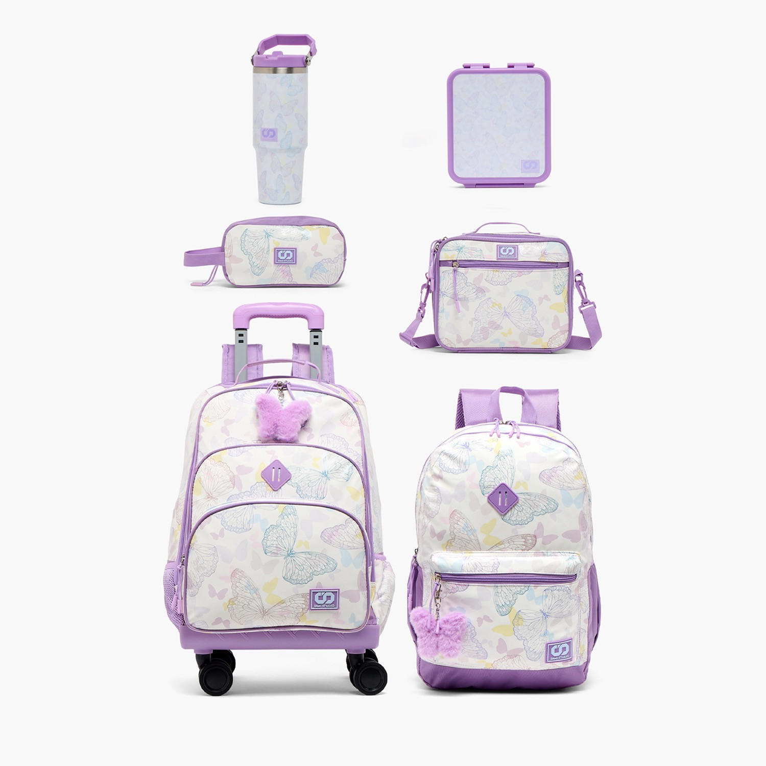 SAMI STUDIO Butterfly Print Lunch Box for Girls with Clip Lock Lid - 900 ml-school-lunchessentials-lunchboxes-image-14