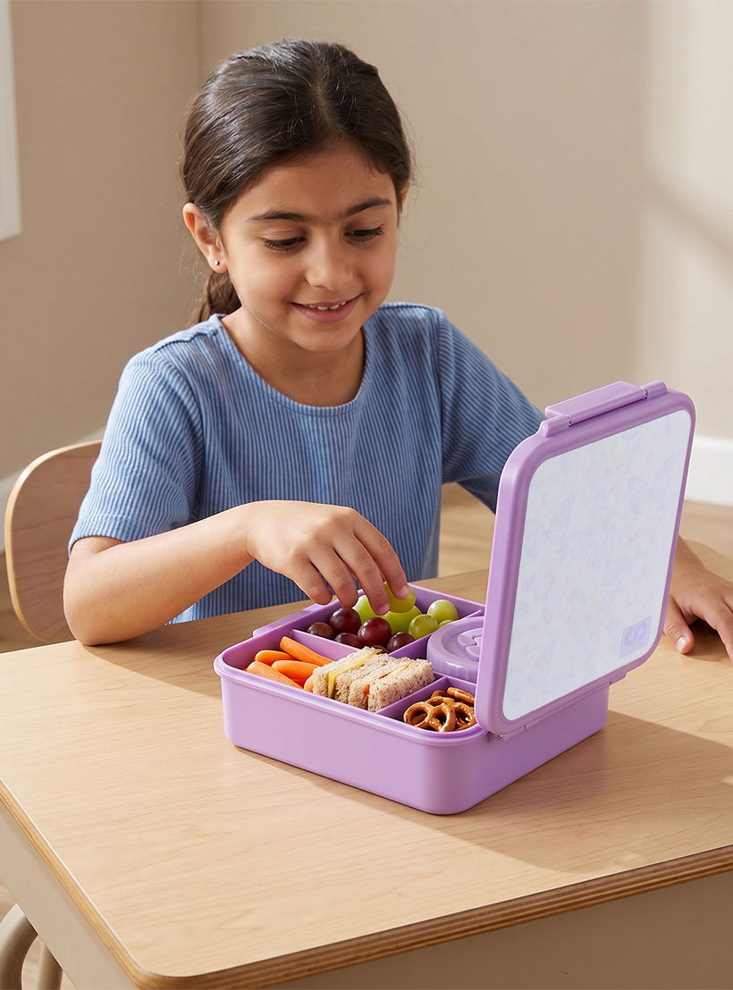 SAMI STUDIO Butterfly Print Lunch Box for Girls with Clip Lock Lid - 900 ml-school-lunchessentials-lunchboxes-image-3