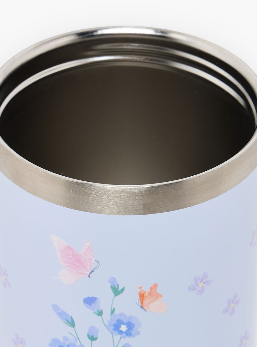 SAMI STUDIO Floral Print Stainless Steel Water Bottle with Flip Spout and Handle - 1.2 L-school-waterbottles-image-5