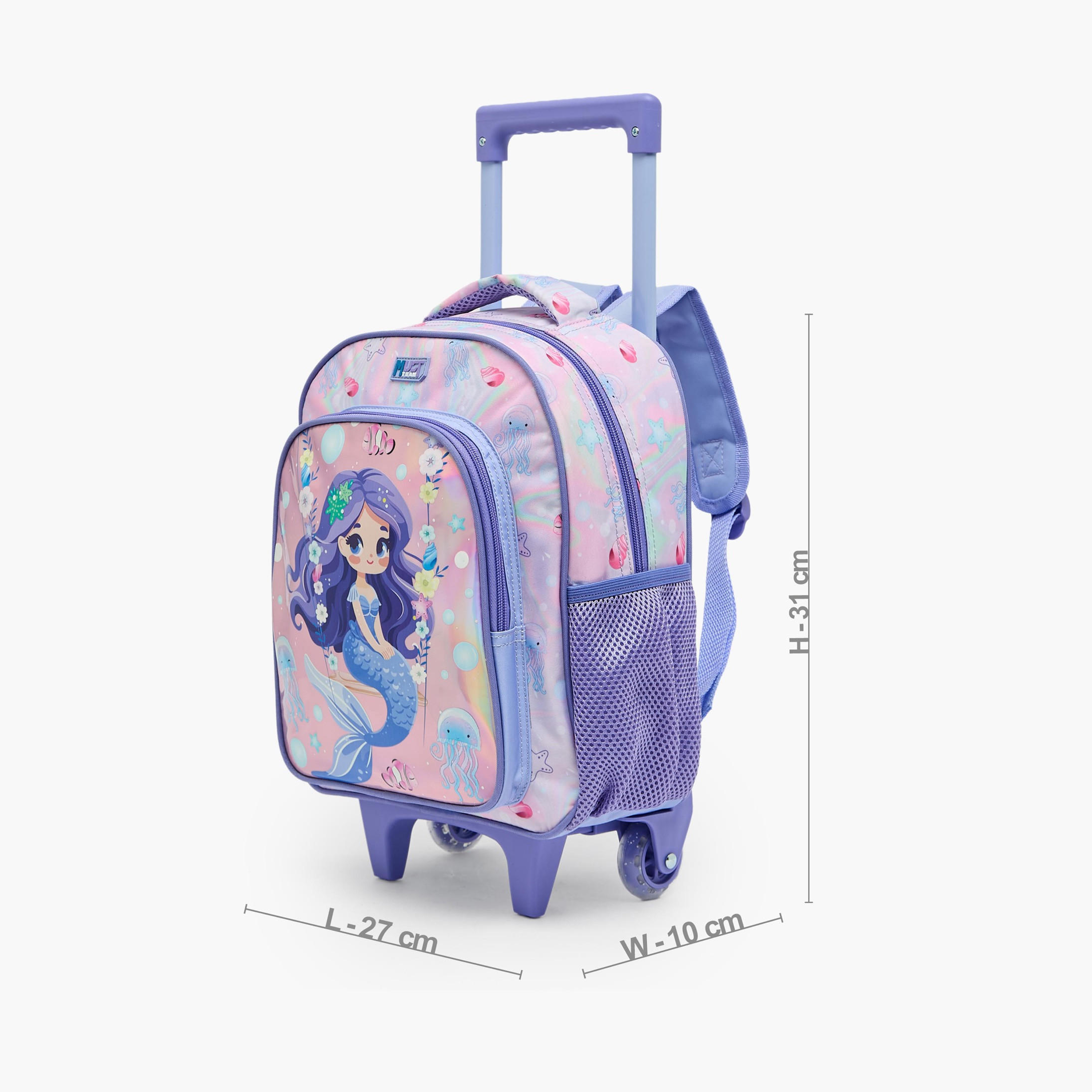 طقم شنطة ترولي مدرسية 3 قطع للبنات 5-8 سنوات مع شنطة غداء وطبعات من مست تيم - 12 بوصة-school-bagsandbackpacks-trolleybags-image-10