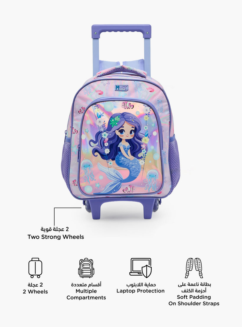 طقم شنطة ترولي مدرسية 3 قطع للبنات 5-8 سنوات مع شنطة غداء وطبعات من مست تيم - 12 بوصة-school-bagsandbackpacks-trolleybags-image-3