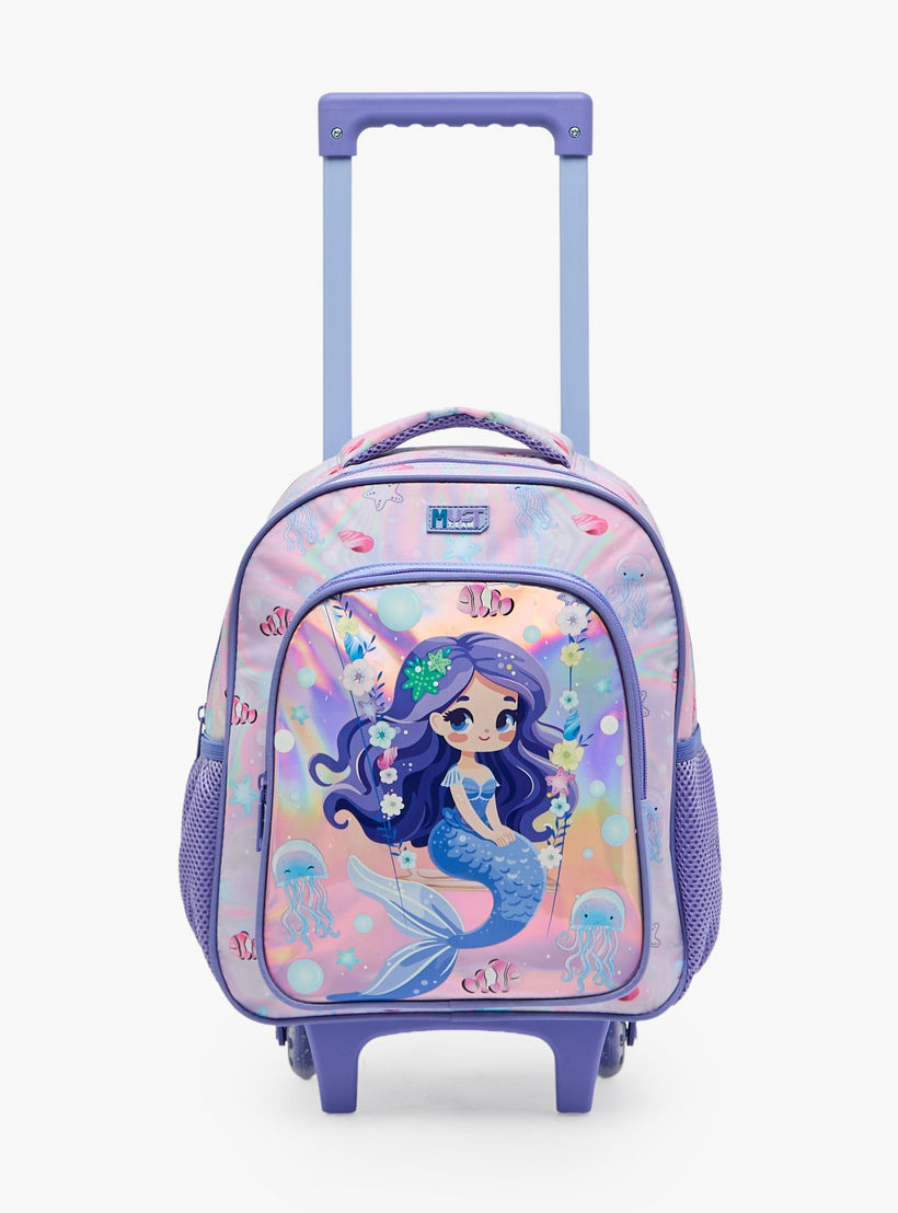 طقم شنطة ترولي مدرسية 3 قطع للبنات 5-8 سنوات مع شنطة غداء وطبعات من مست تيم - 12 بوصة-school-bagsandbackpacks-trolleybags-image-6