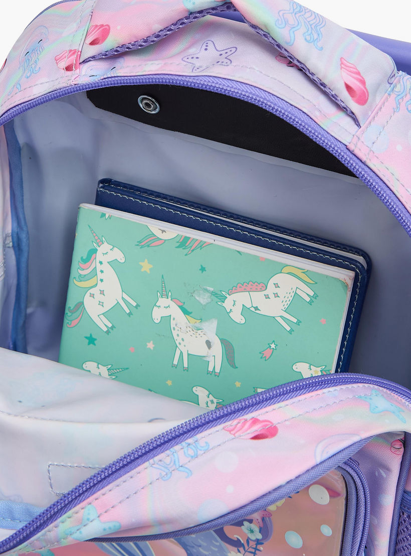 طقم شنطة ترولي مدرسية 3 قطع للبنات 5-8 سنوات مع شنطة غداء وطبعات من مست تيم - 12 بوصة-school-bagsandbackpacks-trolleybags-image-9