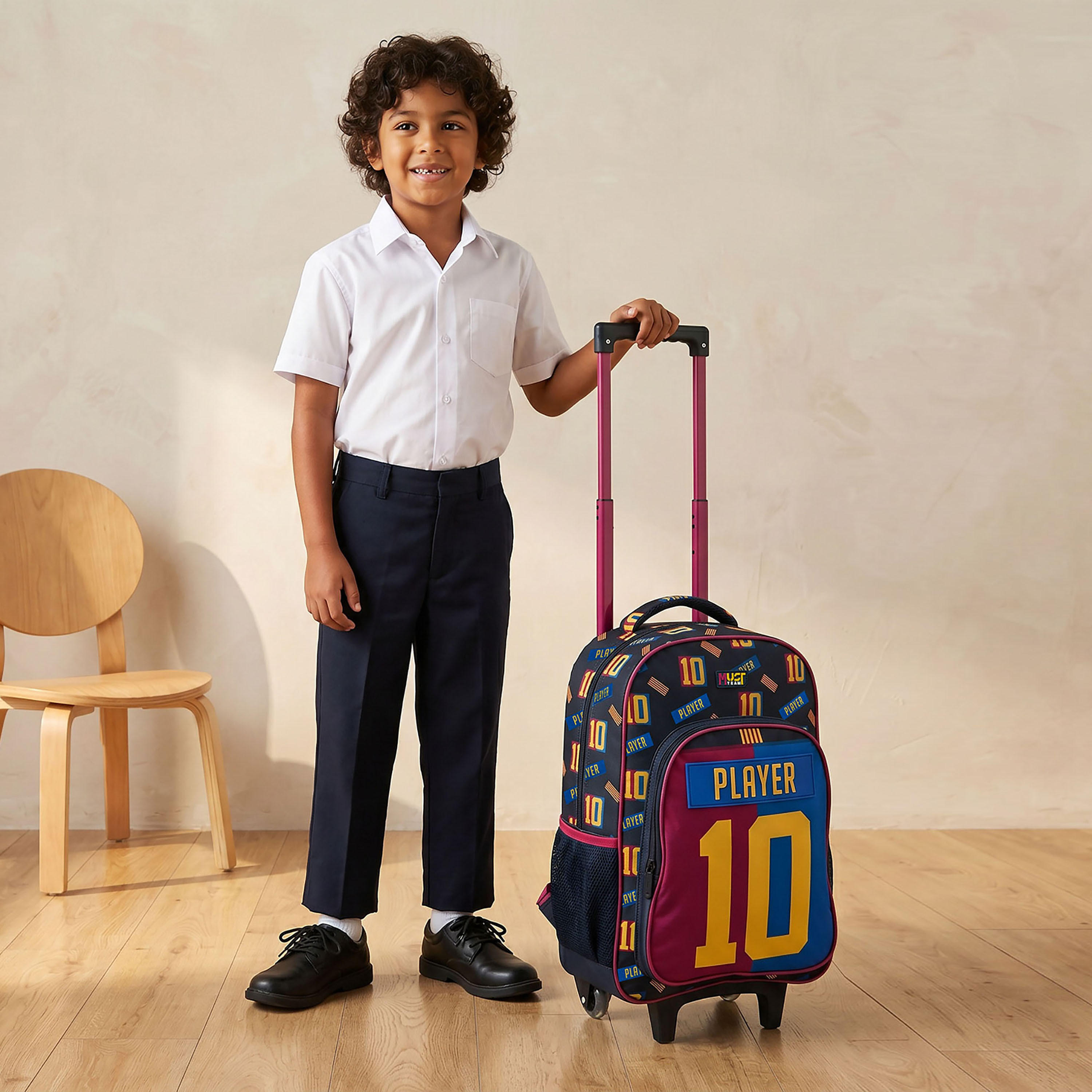 MustTeam Printed 5-Piece School Trolley Bag Set for Boys 5-8 Years with Lunch Bag - 16 inches-school-bagsandbackpacks-trolleybags-image-4