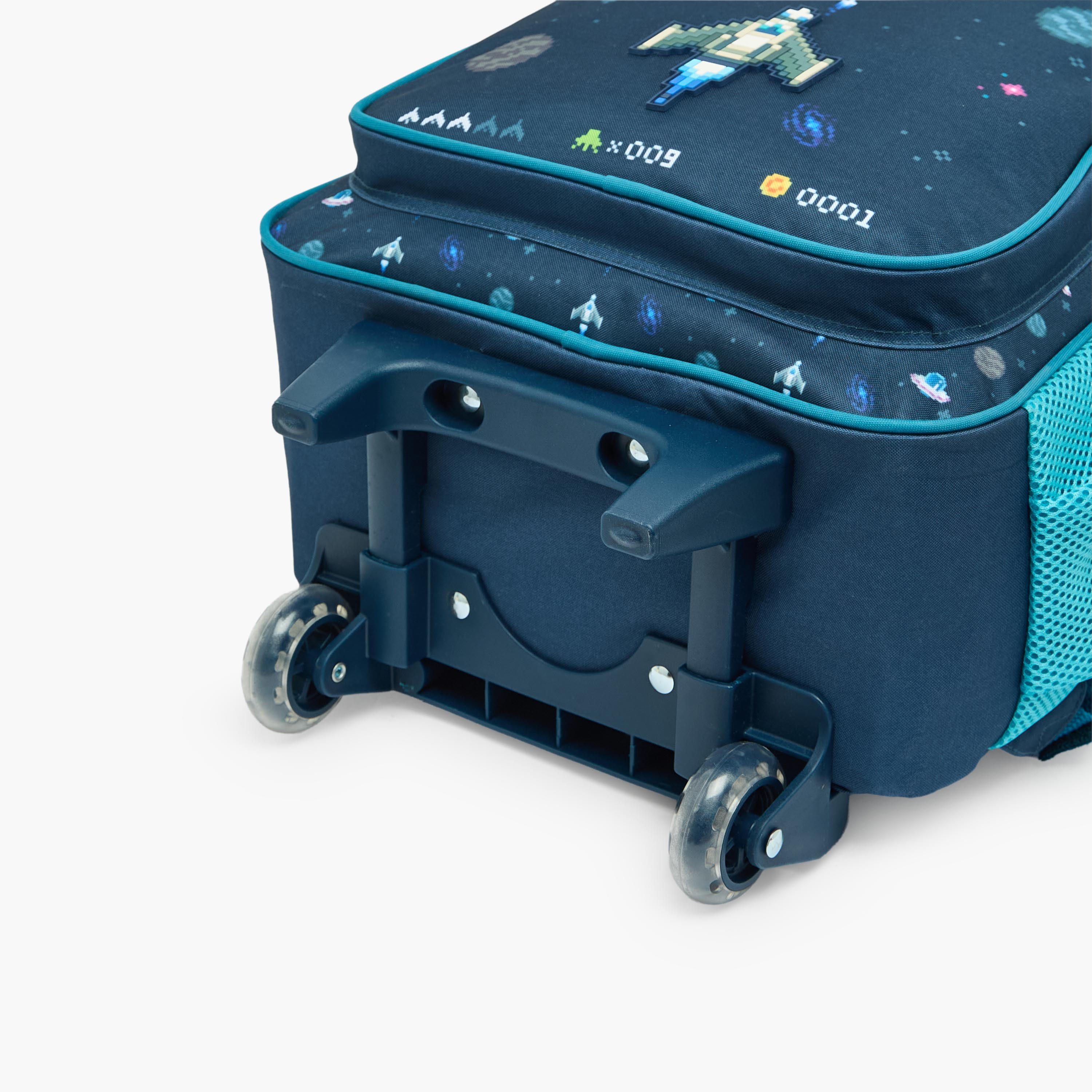 MustTeam Game Print 4-Piece School Trolley Bag Set for Boys 5-8 Years with Pencil Pouch - 16 inches-school-bagsandbackpacks-trolleybags-image-13