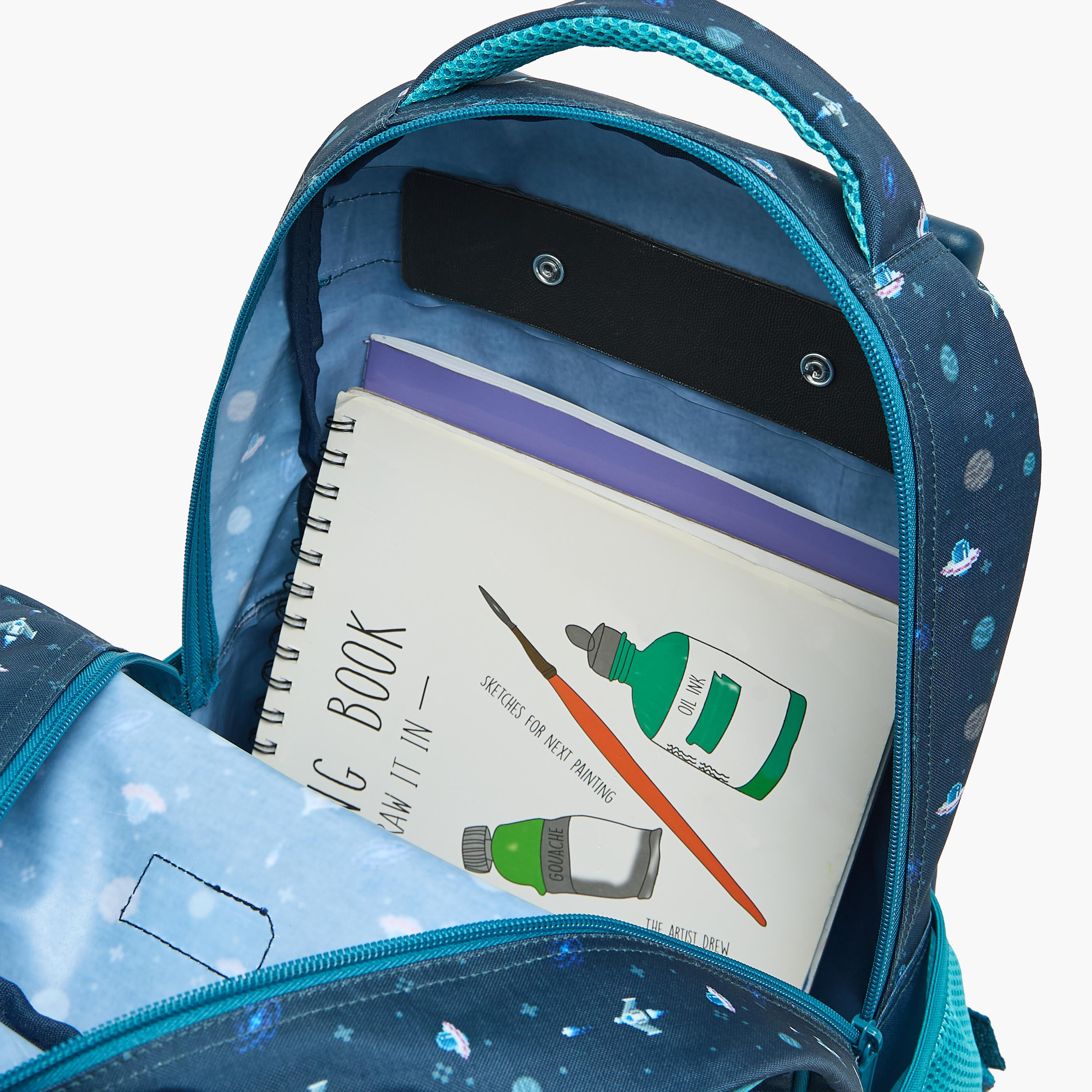 MustTeam Game Print 4-Piece School Trolley Bag Set for Boys 5-8 Years with Pencil Pouch - 16 inches-school-bagsandbackpacks-trolleybags-image-8