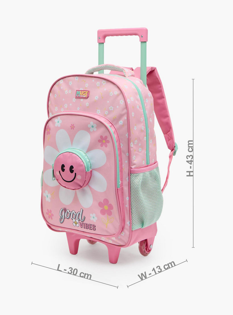 طقم شنطة ترولي مدرسية 5 قطع للبنات 5-8 سنوات مع شنطة غداء وطبعات من مست تيم - 16 بوصة-school-bagsandbackpacks-trolleybags-image-10