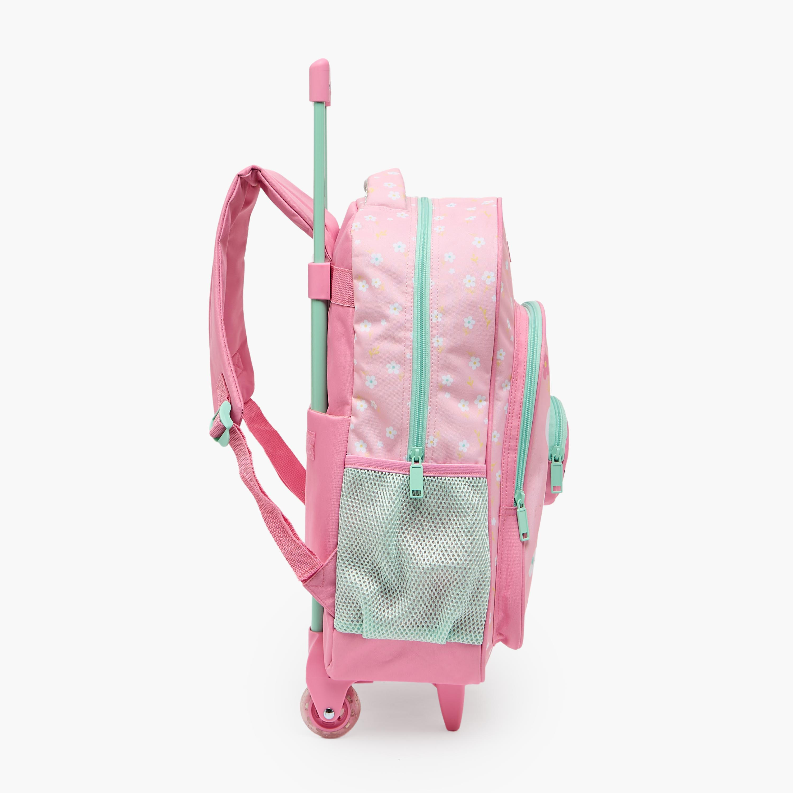 طقم شنطة ترولي مدرسية 5 قطع للبنات 5-8 سنوات مع شنطة غداء وطبعات من مست تيم - 16 بوصة-school-bagsandbackpacks-trolleybags-image-11