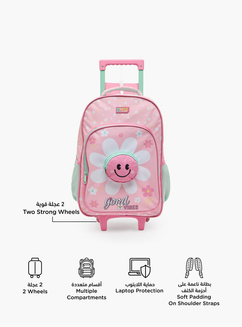 طقم شنطة ترولي مدرسية 5 قطع للبنات 5-8 سنوات مع شنطة غداء وطبعات من مست تيم - 16 بوصة-school-bagsandbackpacks-trolleybags-image-3