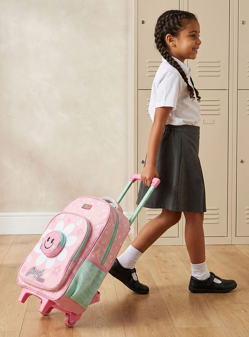 طقم شنطة ترولي مدرسية 5 قطع للبنات 5-8 سنوات مع شنطة غداء وطبعات من مست تيم - 16 بوصة-school-bagsandbackpacks-trolleybags-image-4